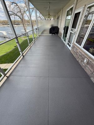 Dark Gray Slip-Resistant Concrete Coating for Arnolds Park Balcony