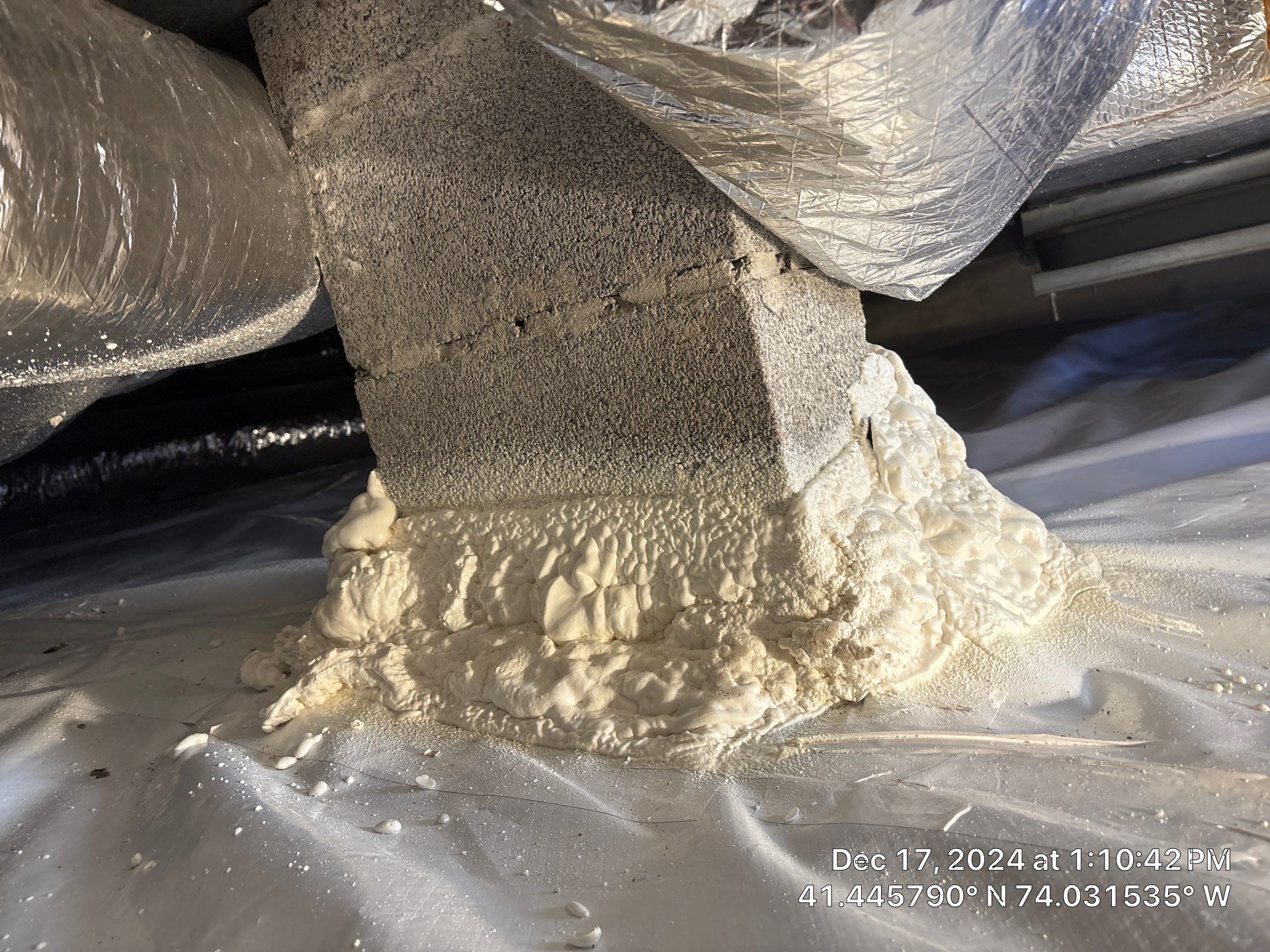 Crawl Space Encapsulation using Closed Cell Spray Foam by NYS Foam & Energy