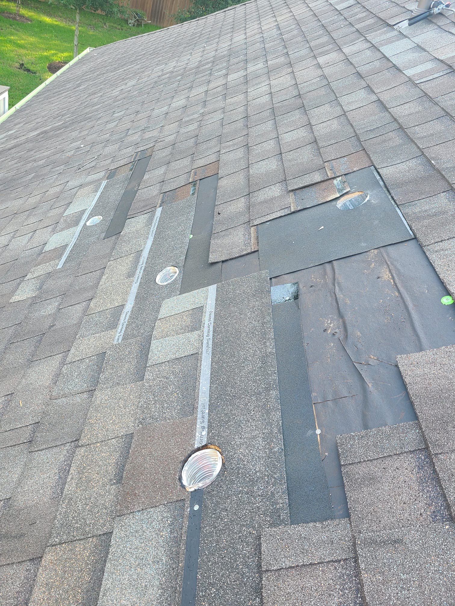 Hail Damage using Owen's Corning Duration (Lifetime) Shingles by Roof Repair Company