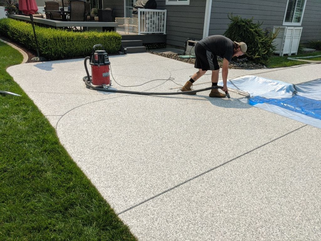 Pool Deck Transformation using Slate Stone by Croc Coatings, LLC