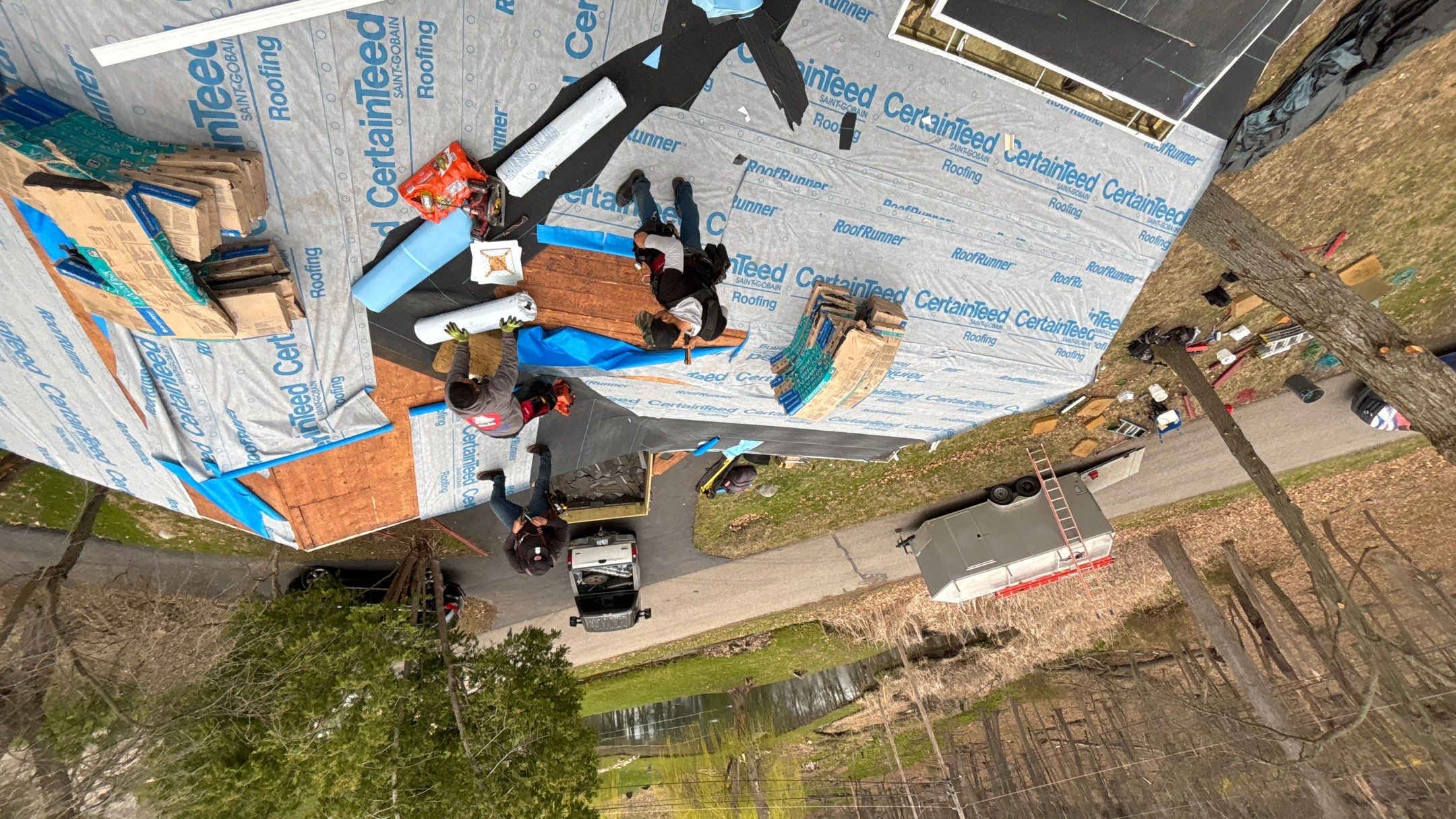 Roof Replacement using CertainTeed Landmark Moire Black by 180 Contractors