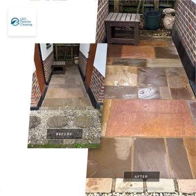 Patio and Lean to clean Epsom by Ges Exterior Cleaning ltd