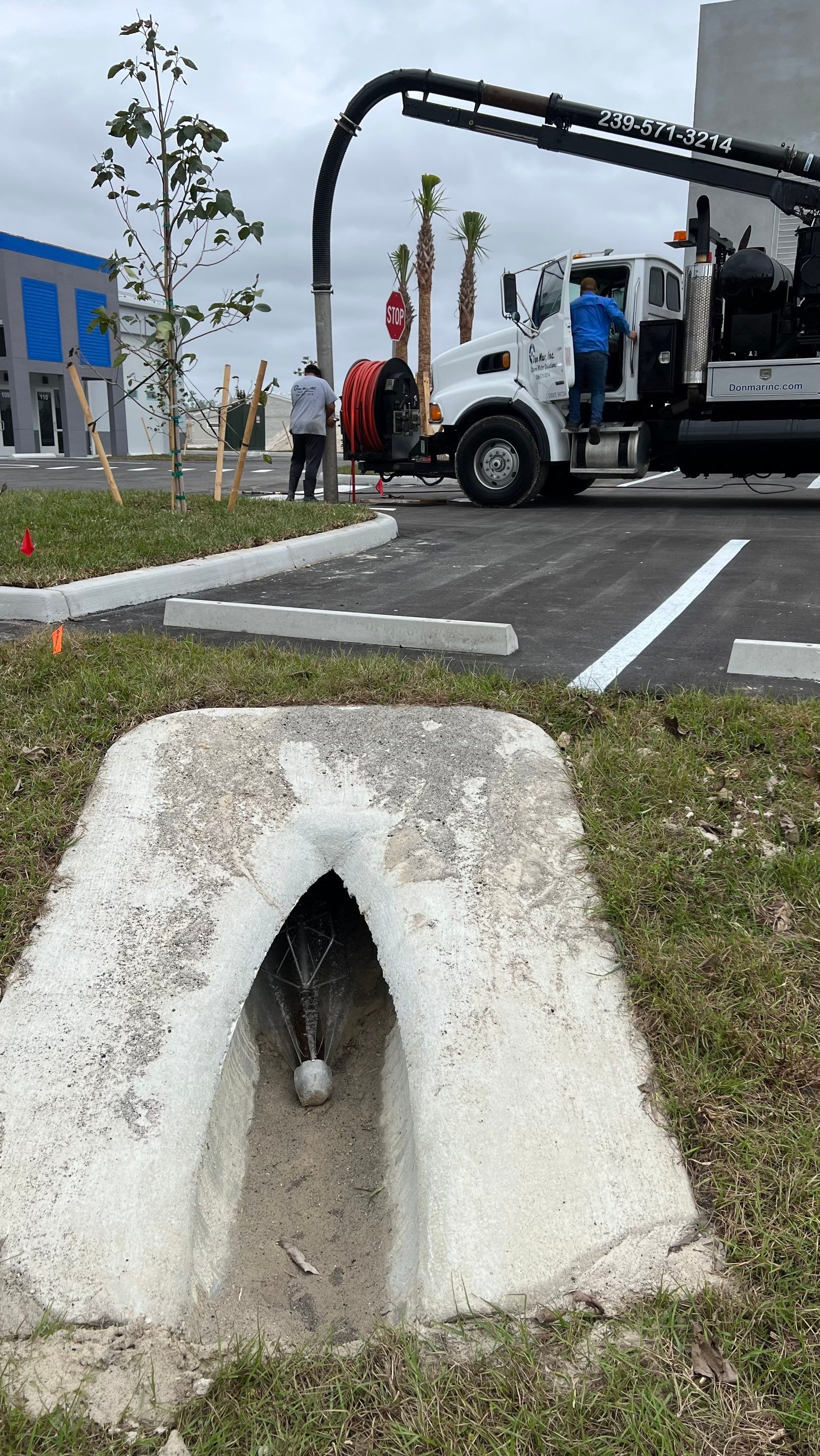 New Construction Storm Drain System Cleaning by APS Power & Water