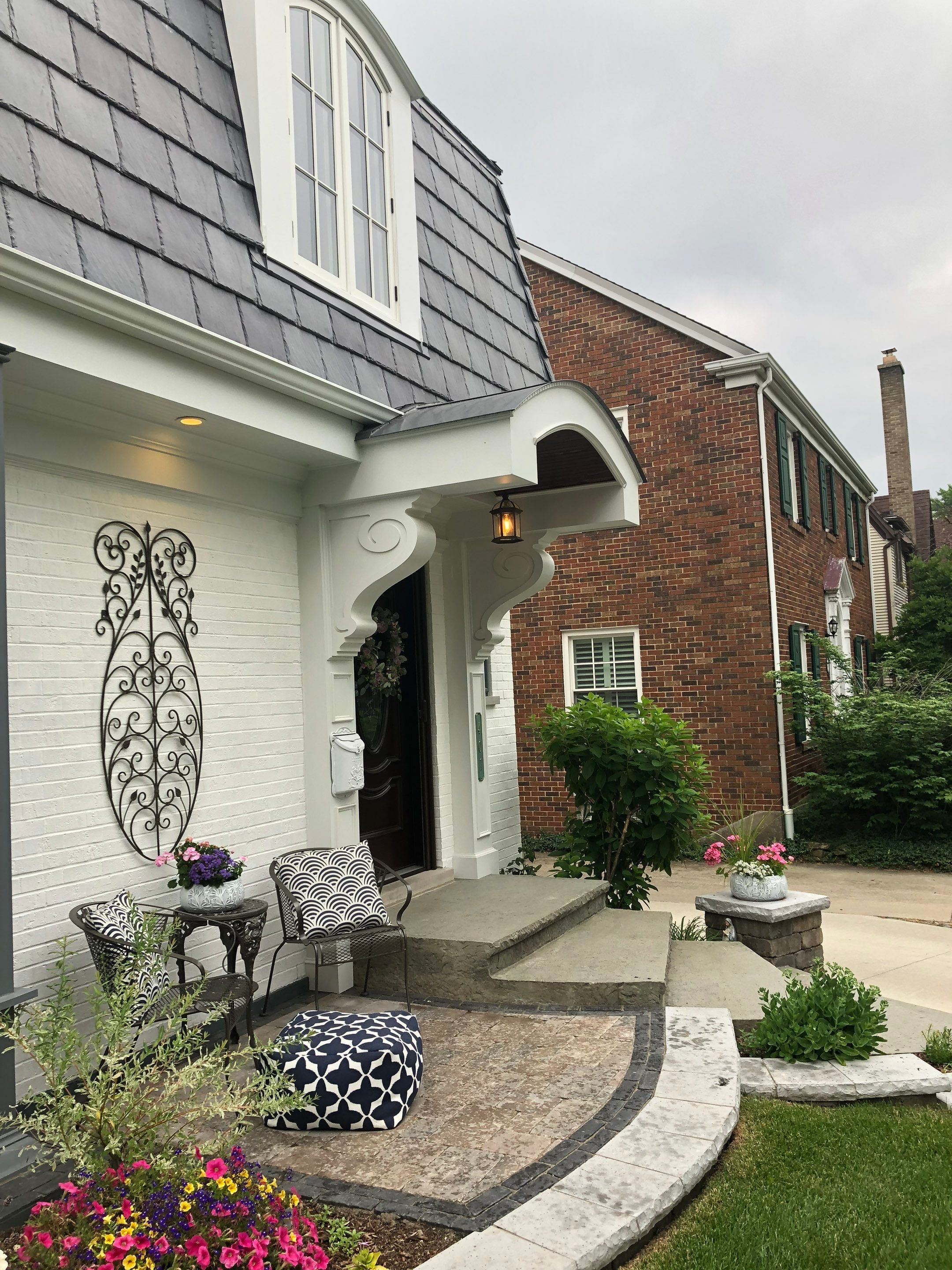 Elmhurst Home Exterior Renovation with Hardie Siding and New Portico by Great American Exteriors