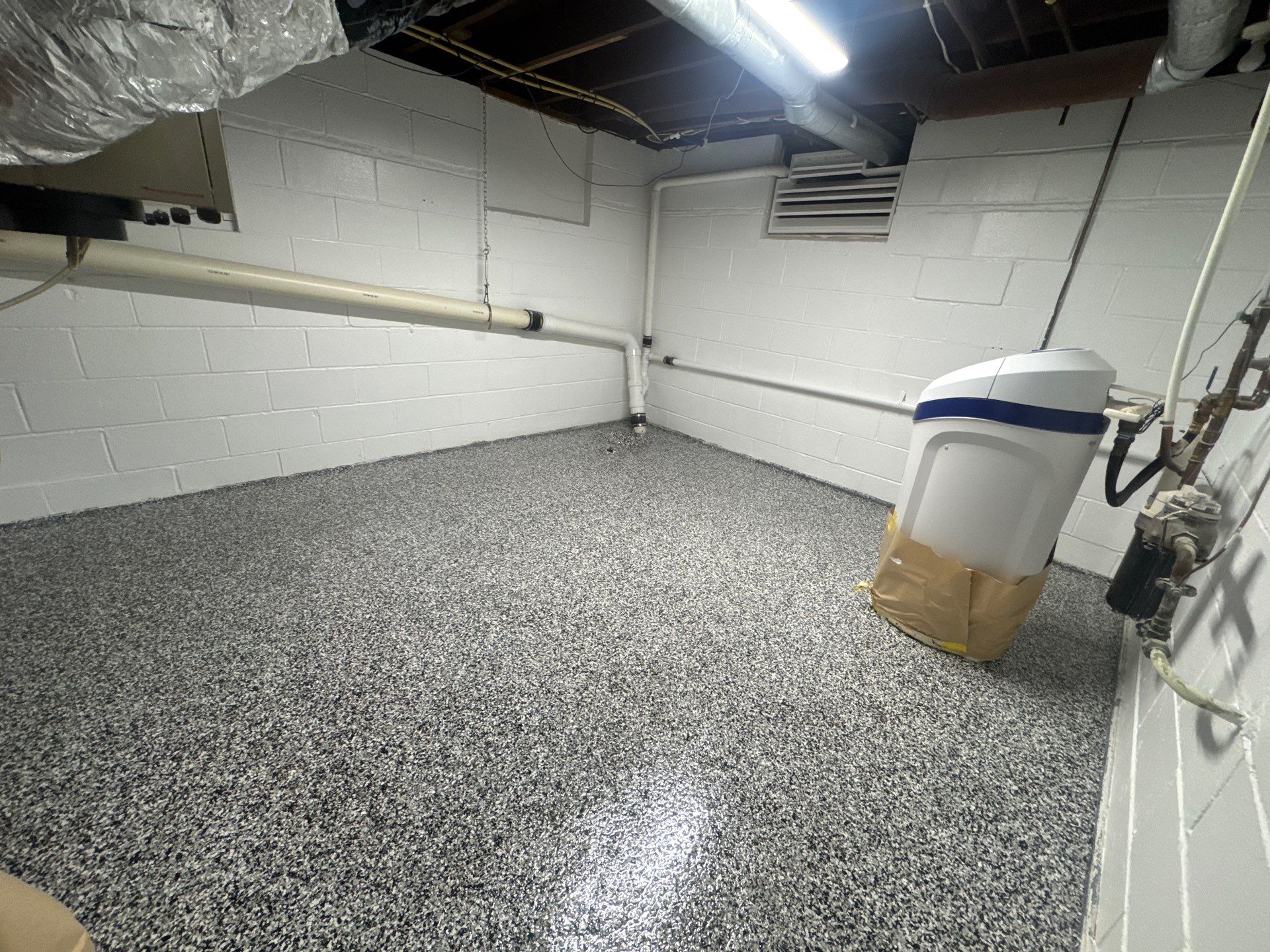 Repaint Walls and Apply Epoxy Flooring by Midwest Paint LLC