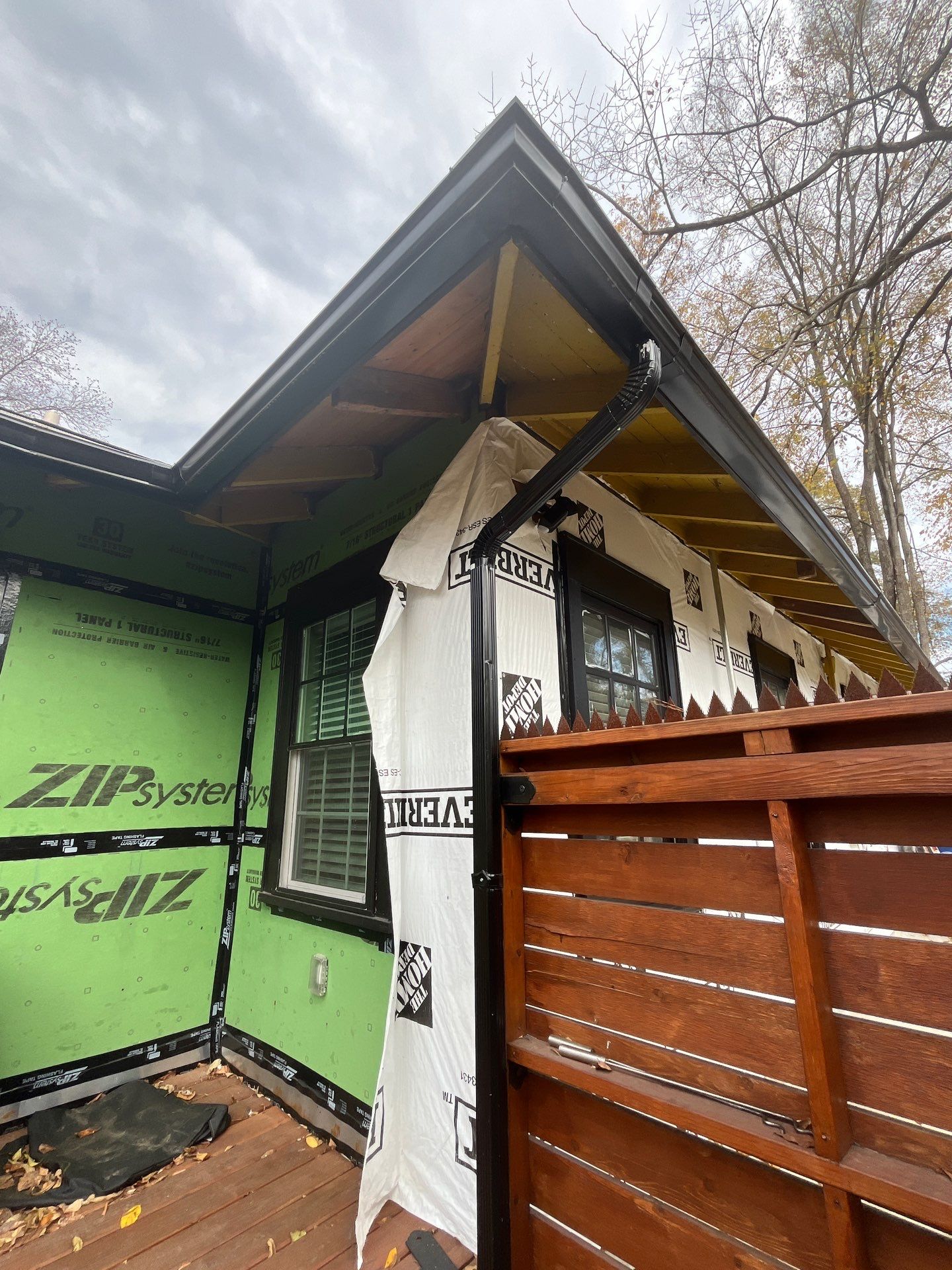 Cedar Tongue & Groove Porch Ceiling Installation Plus James Hardie Siding Replacement by Nelson Exteriors