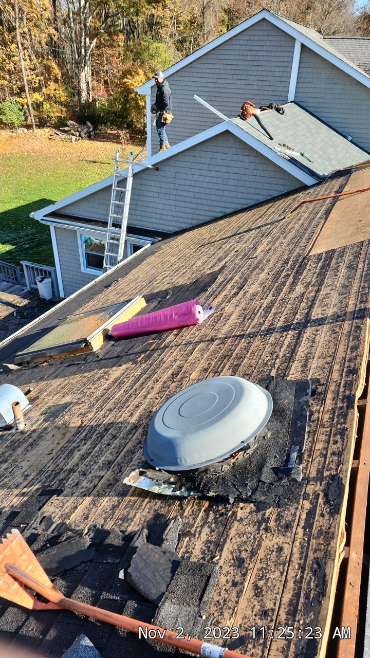 Residential Roofing Installation using Owens Corning TruDefinition Estate Gray by A Plus Exterior