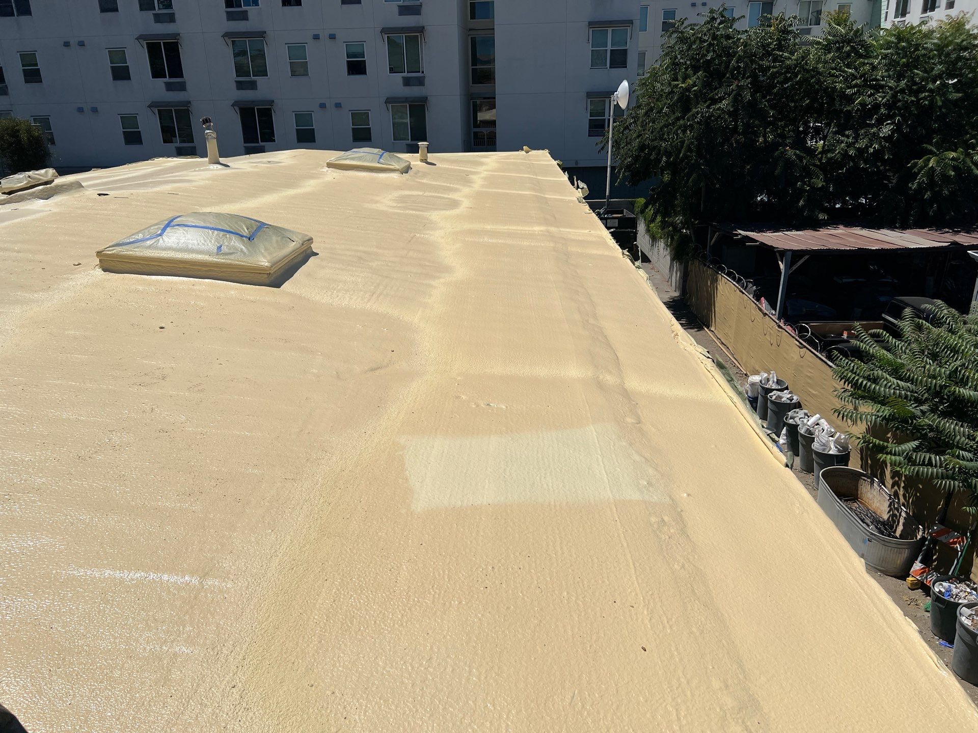 Foam Refurbish using Conklin Benchmark/PUMA XL coatings and spray foam by Straight Edge Roofing Inc