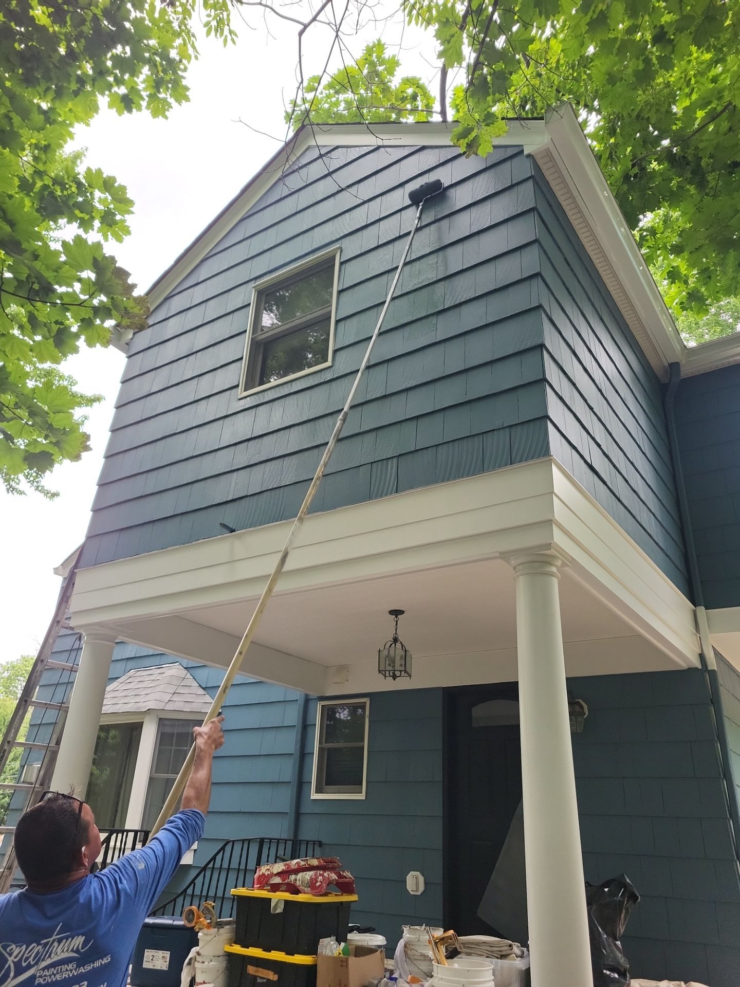 Exterior Painting and Cedar Shingle Siding Repair in Cedar Grove by Spectrum Painting, LLC