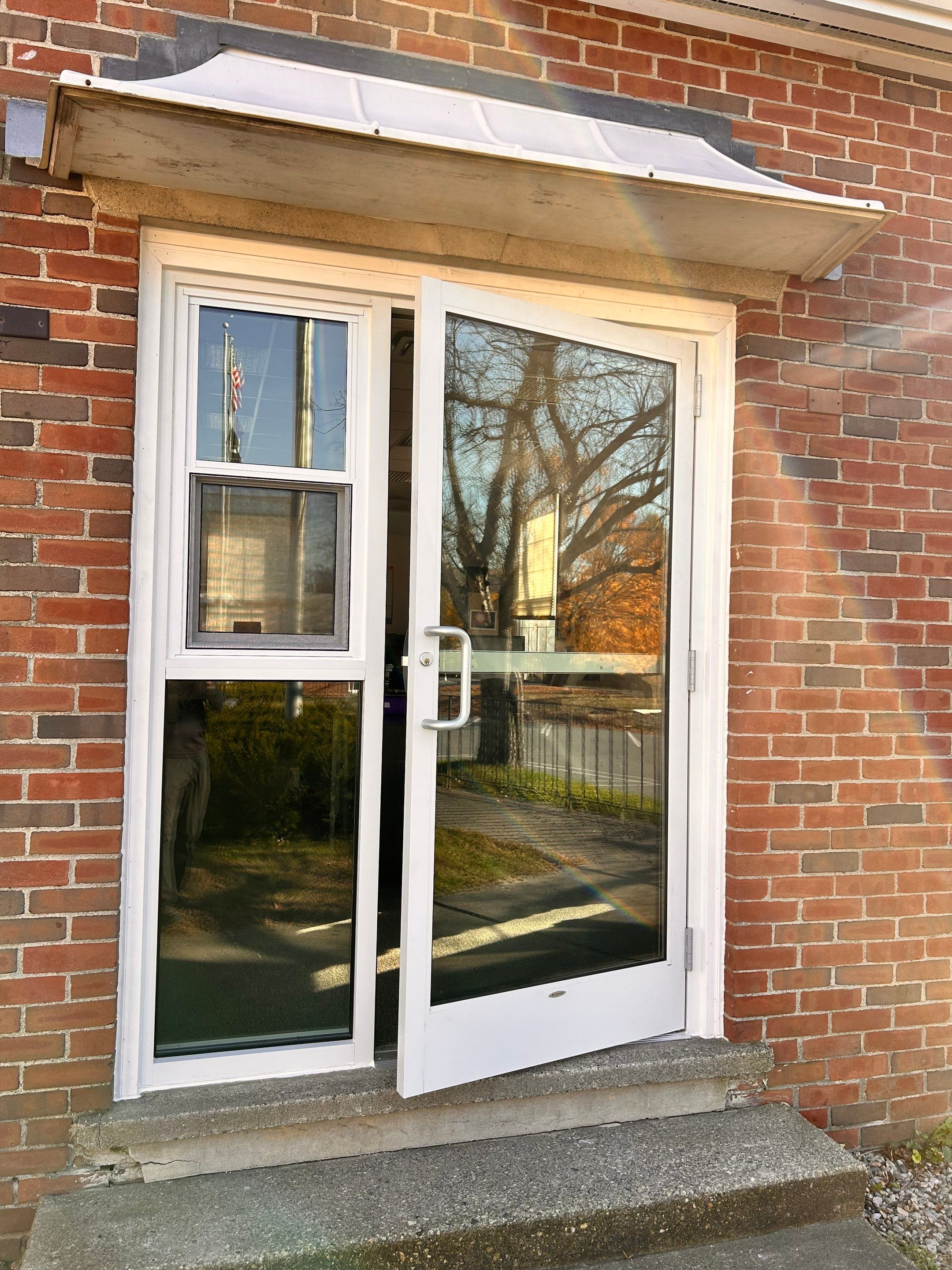 Vernon Town Hall - Commercial Door w/Sidelight and Single-Hung Window by Cheshire Glass Company