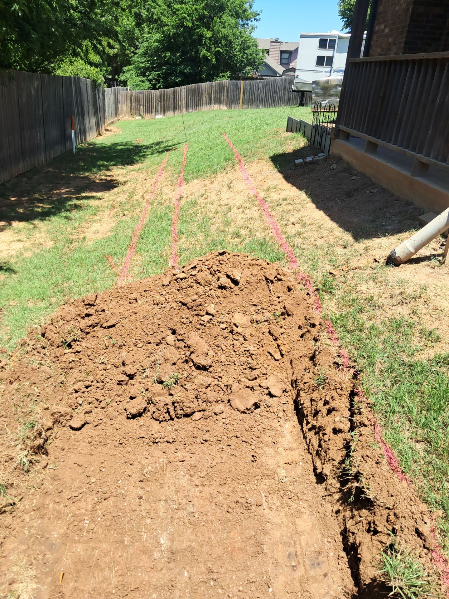 Custom Segmental Block Retaining Wall and Sod Installation in Lawton by Clays Services Inc