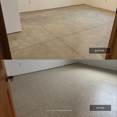 Barndominium Flake Coating and Concrete Floor Finishing in Greenfield