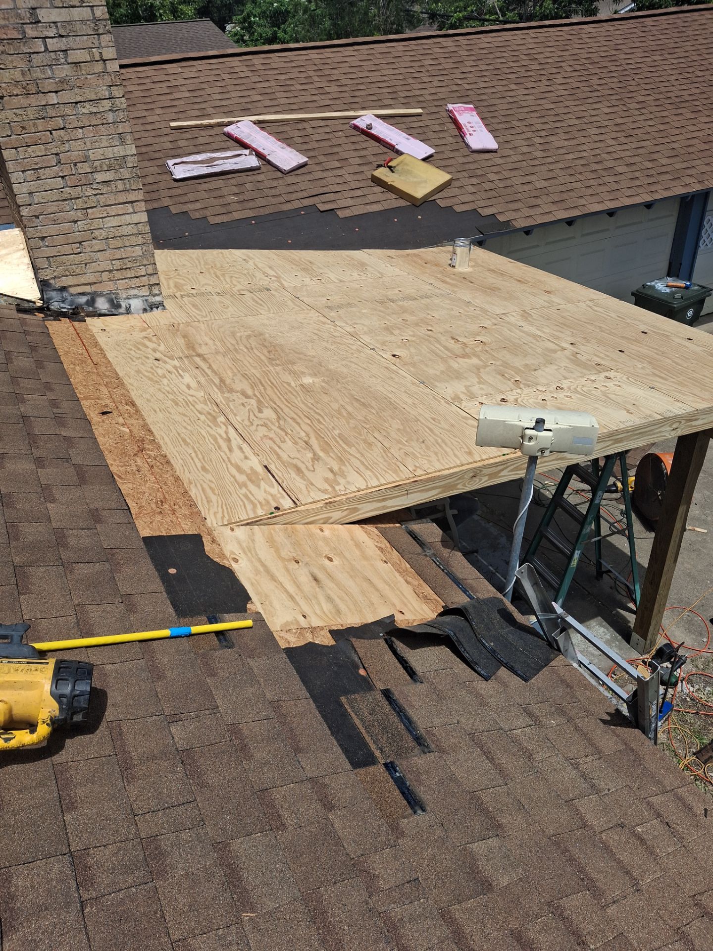 Chimneys need a Cricket.  by Bayfront Roofing and Construction