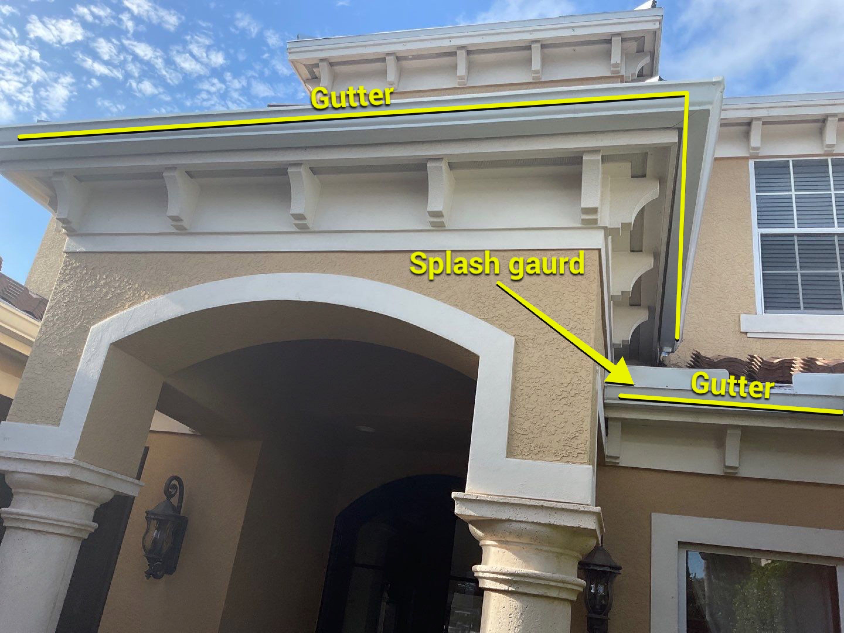 6 Inch Seamless Gutters using White Gutters and Downspouts in Fort Myers FL by Gutter Professors