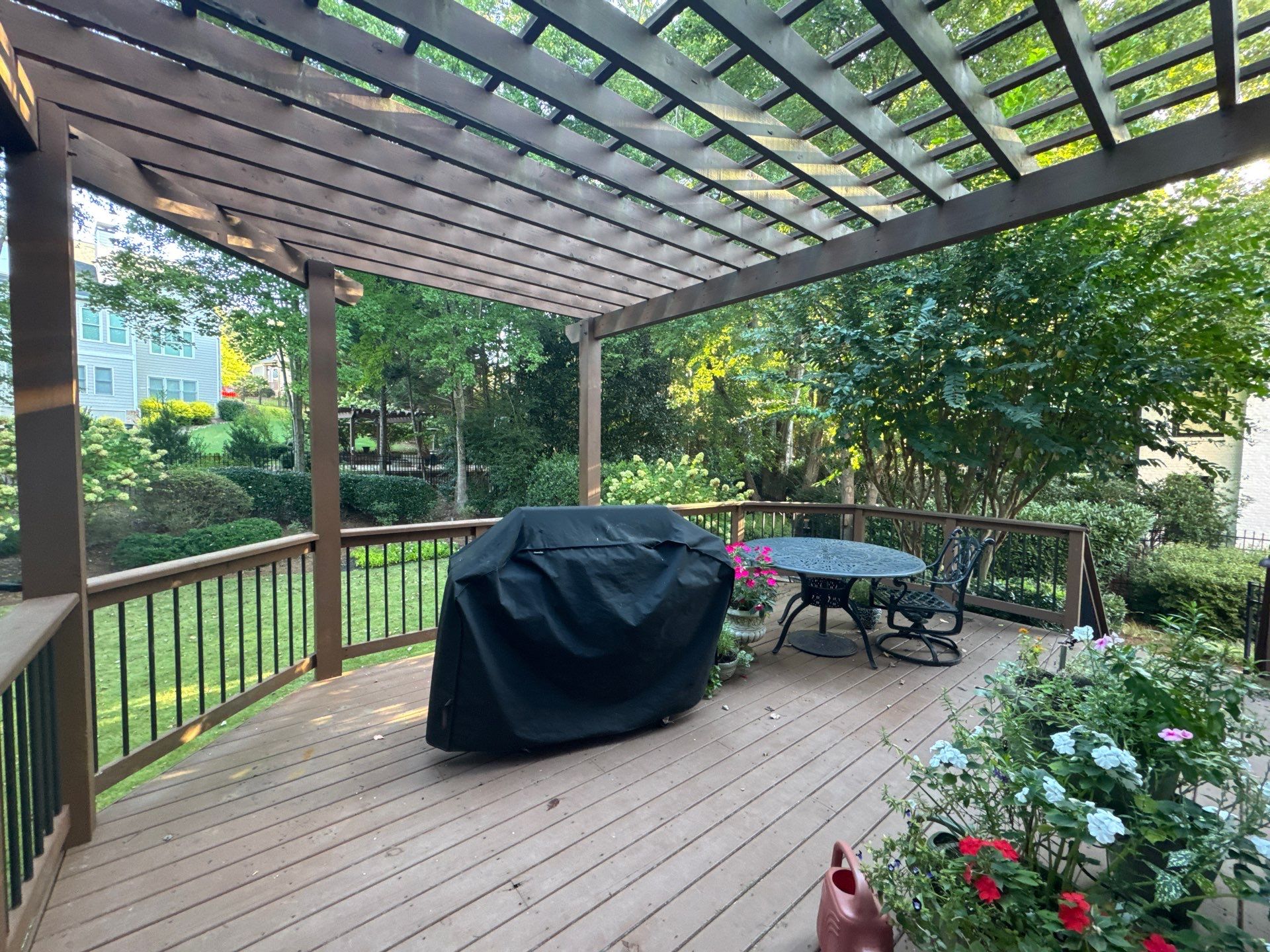 Exterior Deck and Pergola Staining Project in Kennesaw by Swift Home Renovations