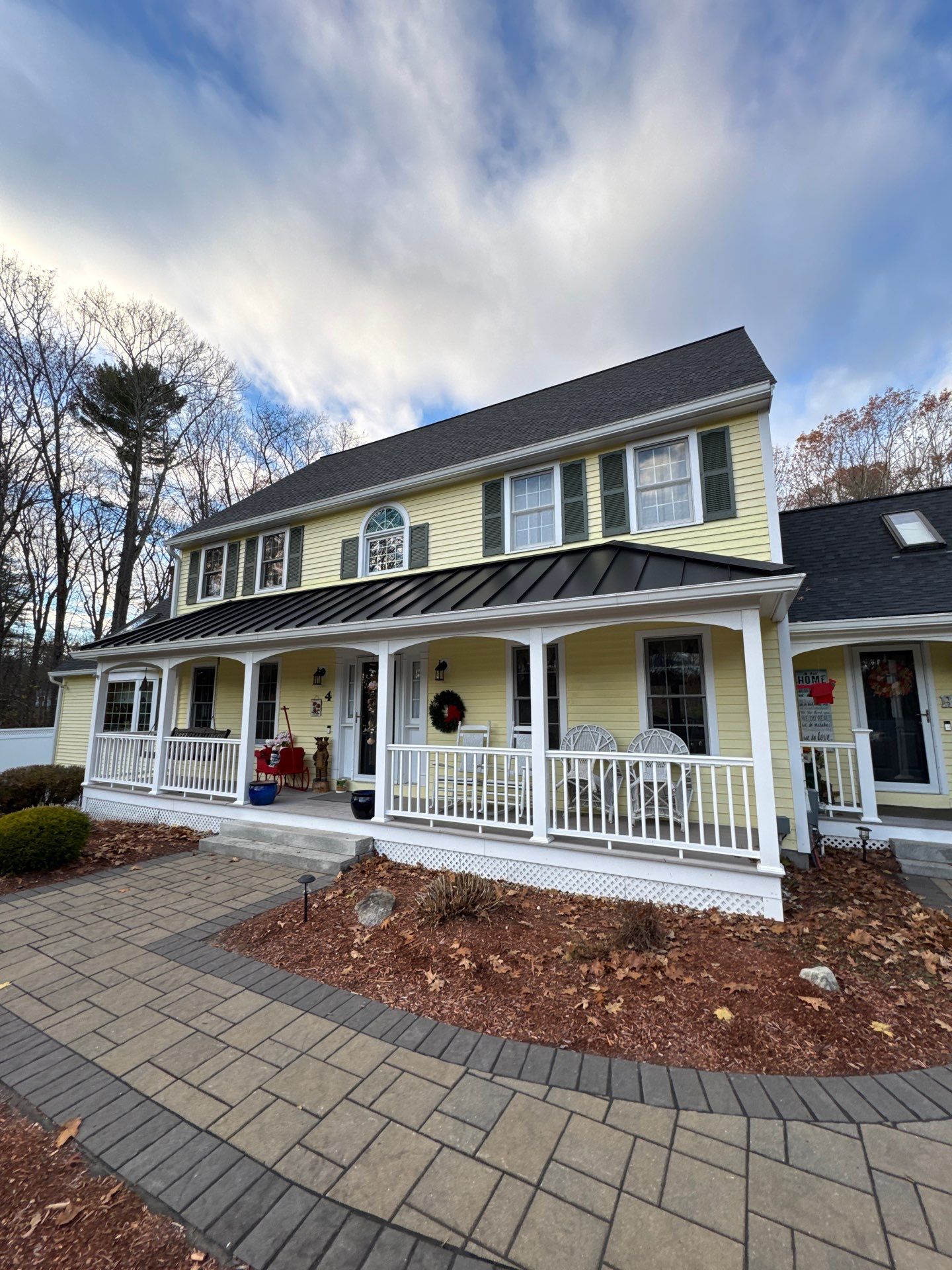 Chelmsford Premium Roof: Onyx Black Shingles with Standing Seam Metal Porch by Mighty Dog Roofing of Greater Middlesex County
