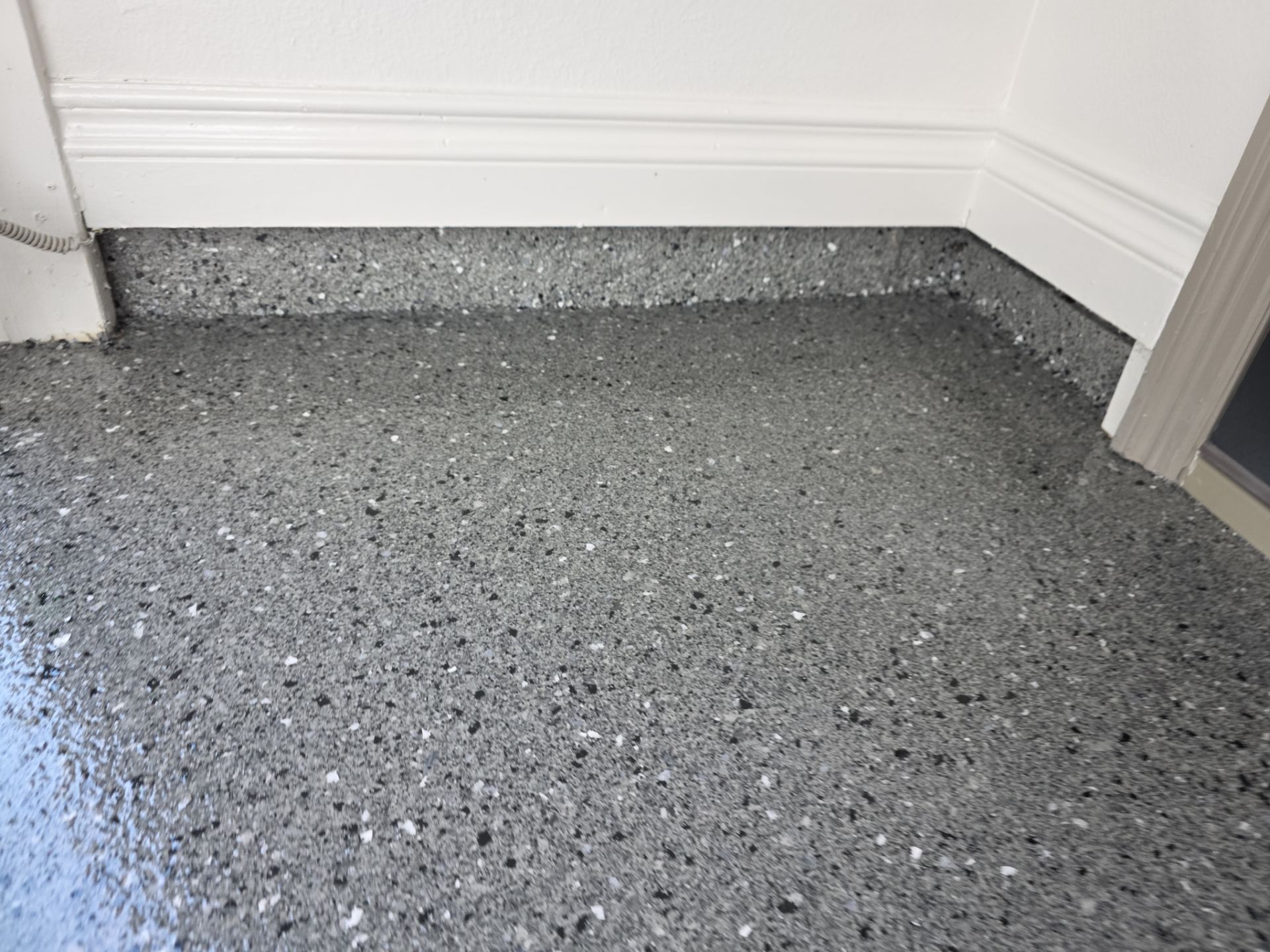 Custom Garage Transformation with Polyaspartic Coating and Hexagonal LED Lighting by Croc Coatings, LLC