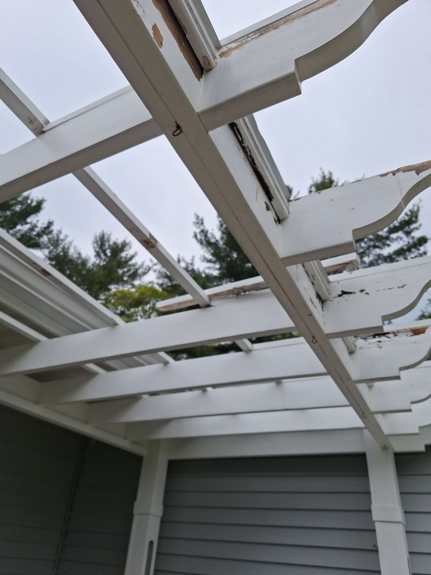 Repaint bedroom furniture, Pergola, and doors. Stain decking by Gordon Painting