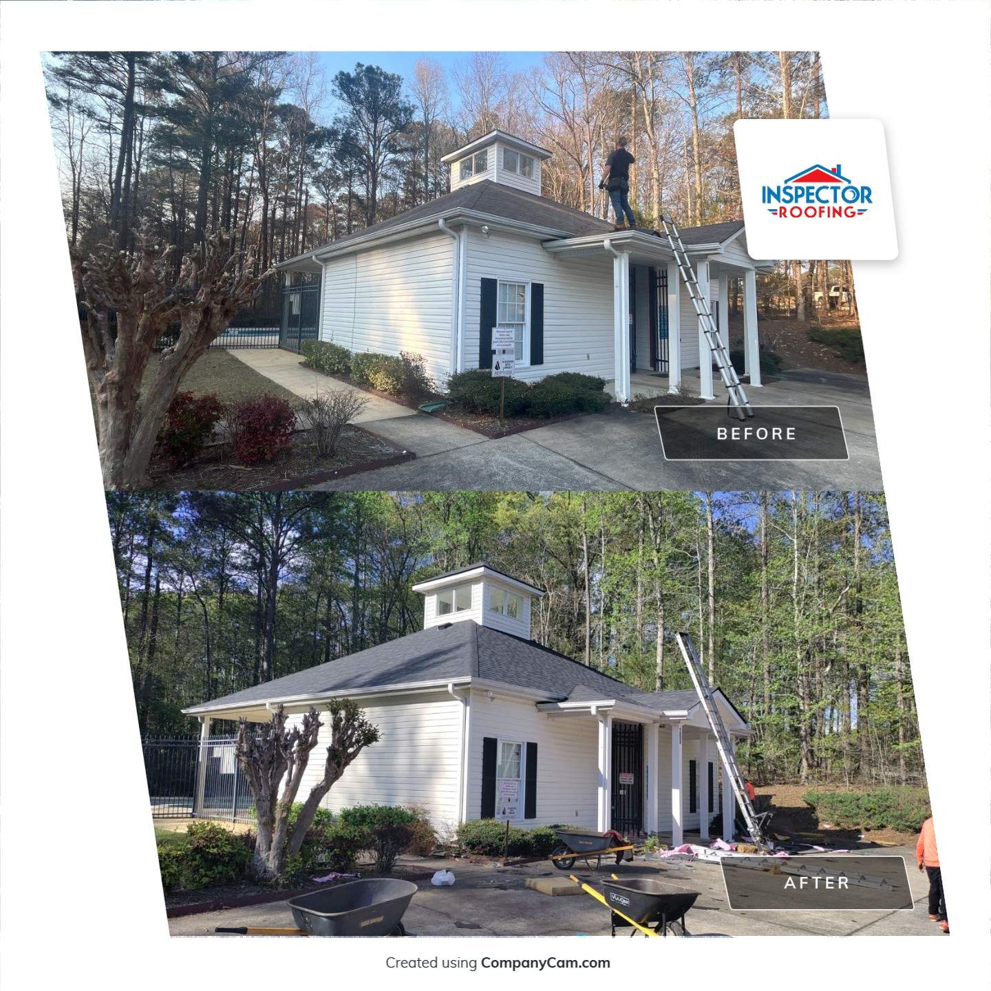 Pool House Roof Replacement using Owens Corning Onyx Black by Inspector Roofing and Restoration