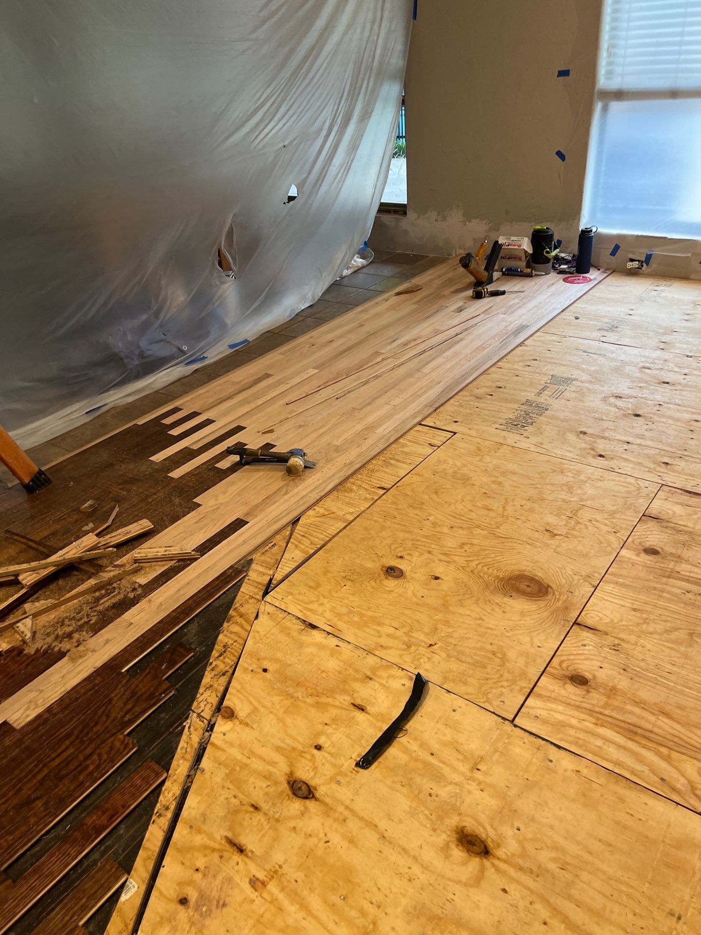 In Progress - Repairing wet Hardwood Floors in Colleyville by Bernard Hardwood Floors