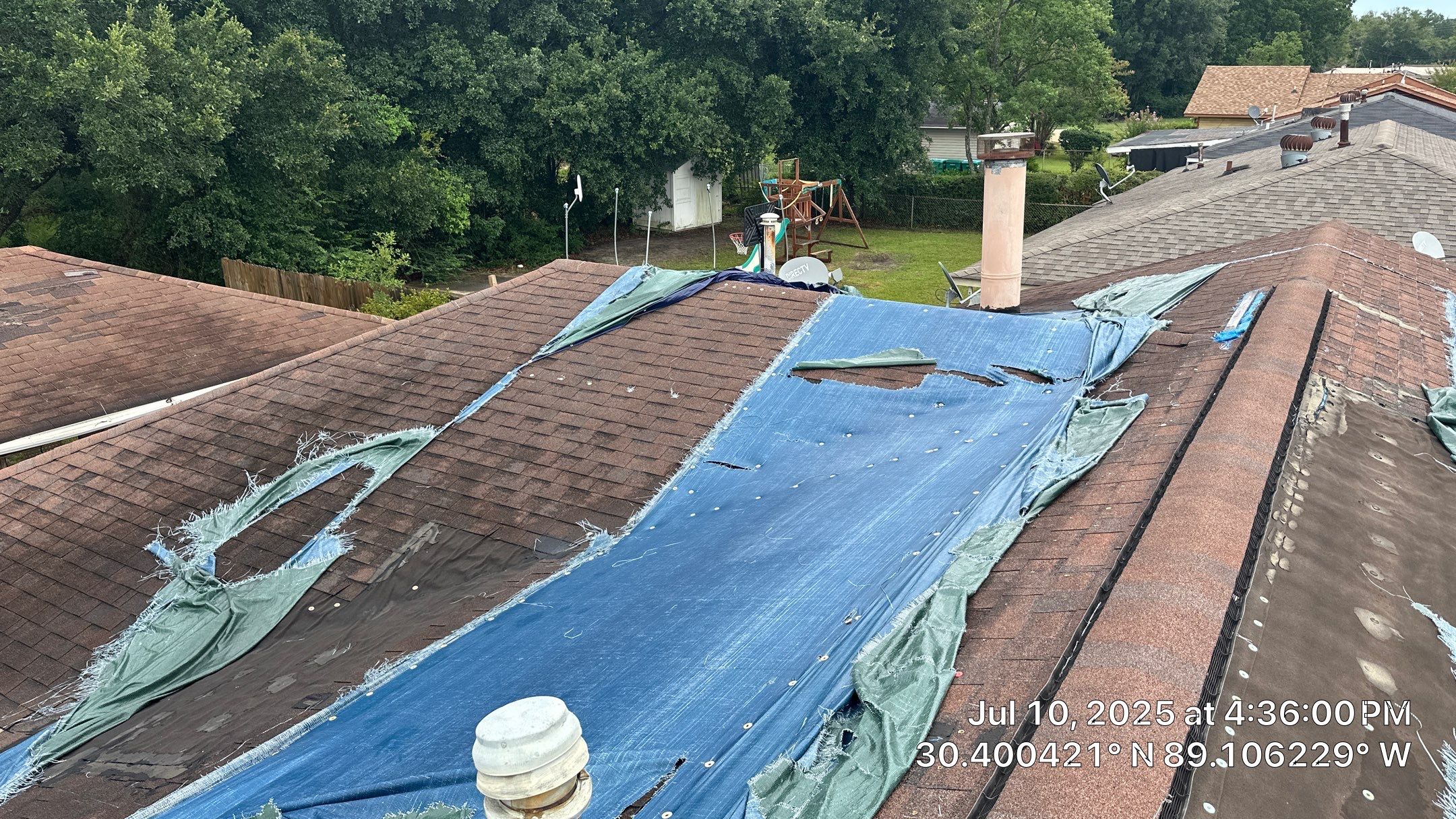 Extensive roof repair by Husband Roofing & Contracting