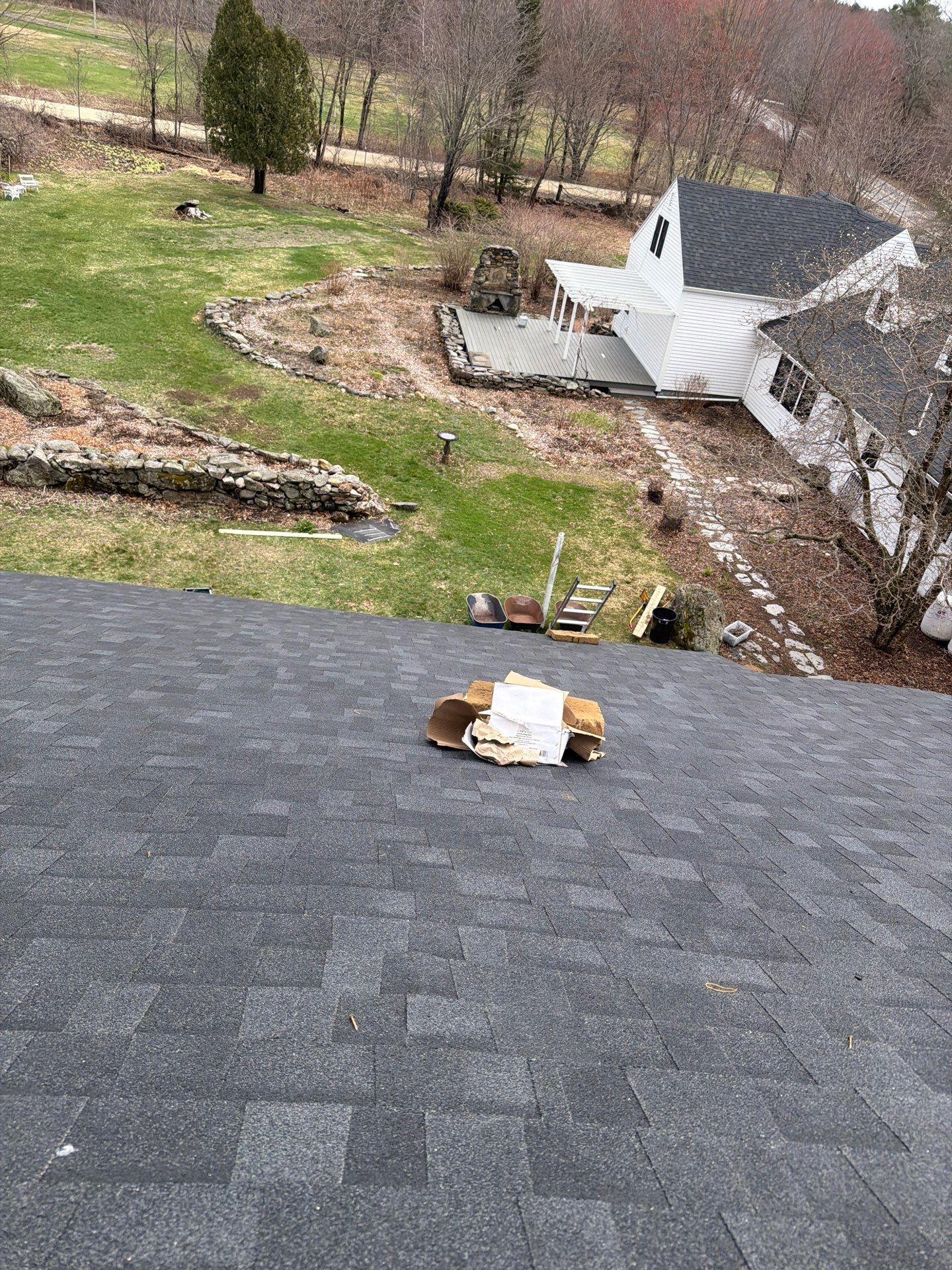 Architectural Shingle Roof Replacement for Red Barn in Falmouth by Tall pine roofing