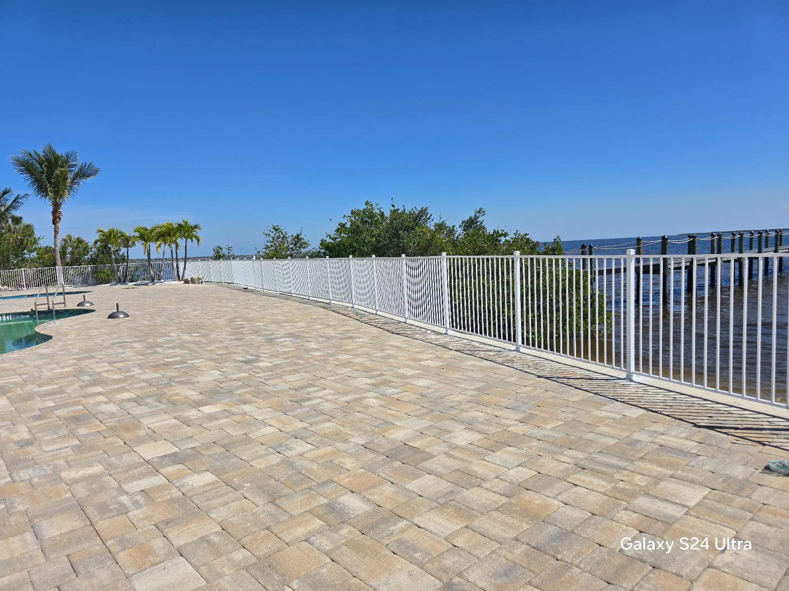 White Aluminum Railing Installation for Commercial Property in Port Charlotte by True Fence LLC