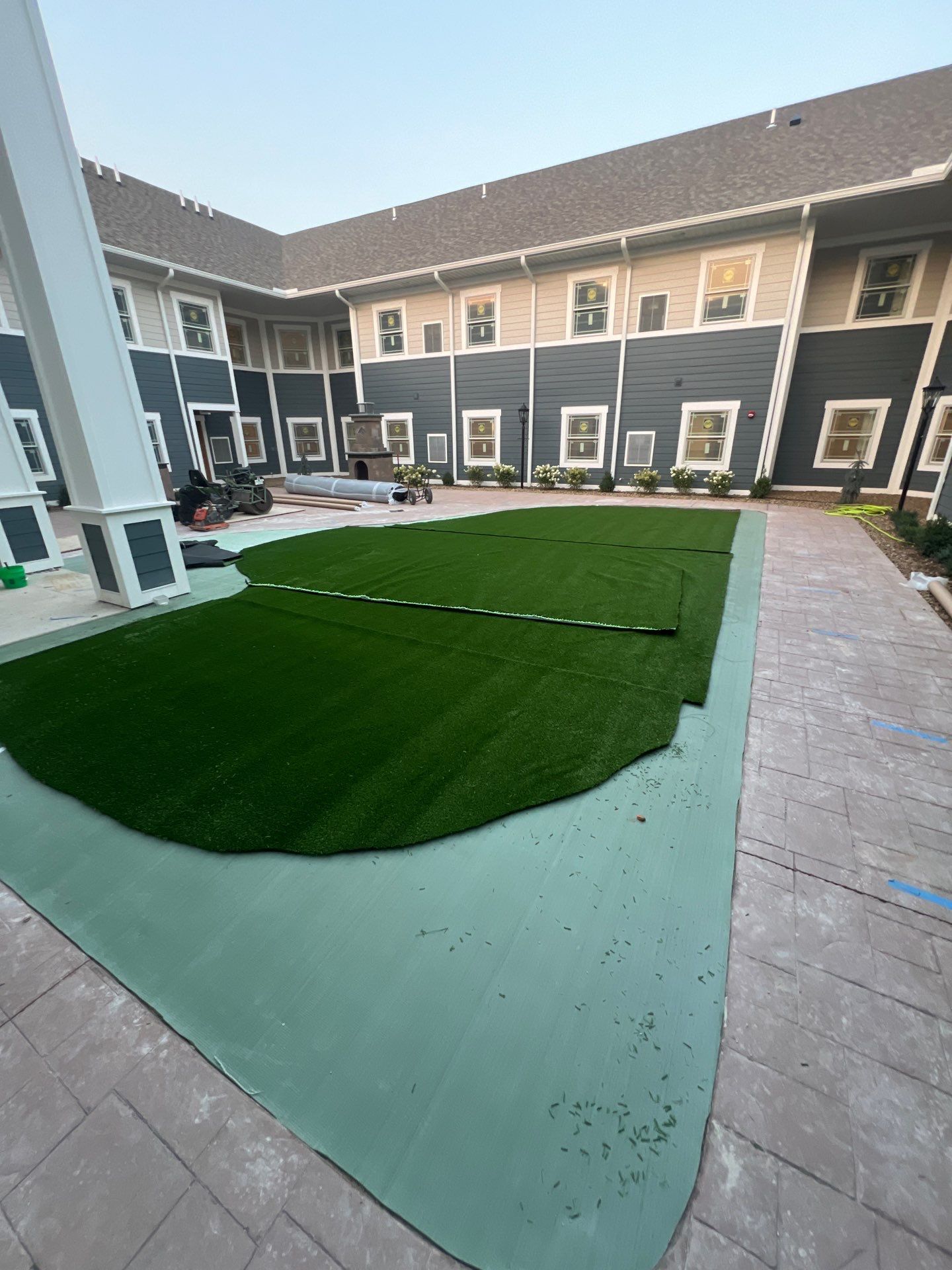 Senior Living Synthetic Golf Green Installation at Saybrook Inn by Southwest Greens Midwest