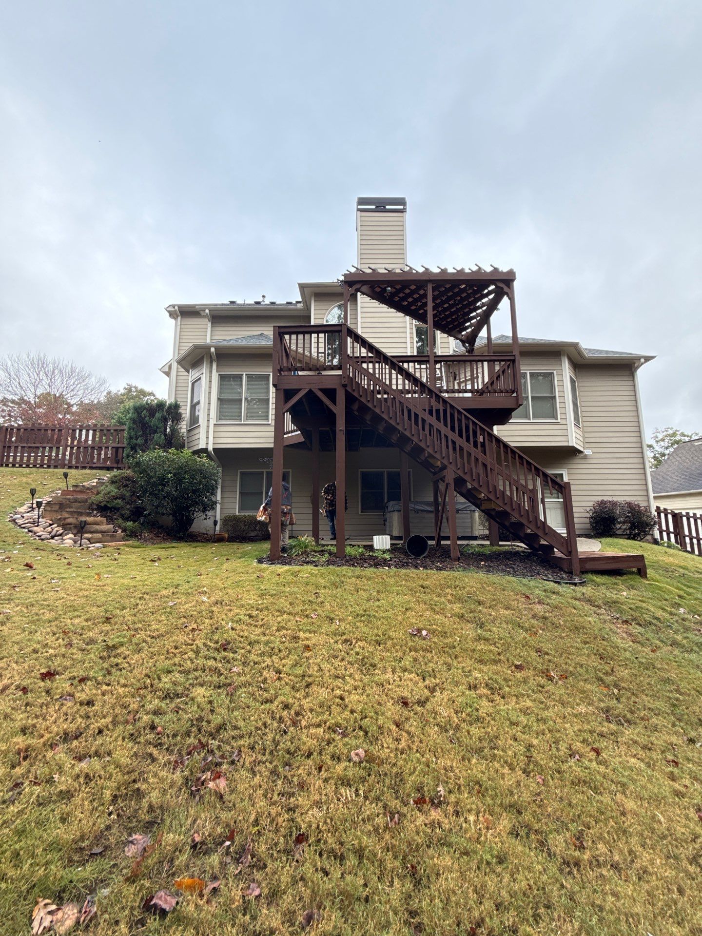 Multi-Level Deck Replacement With Custom Pergola In Woodstock by Swift Home Renovations 
