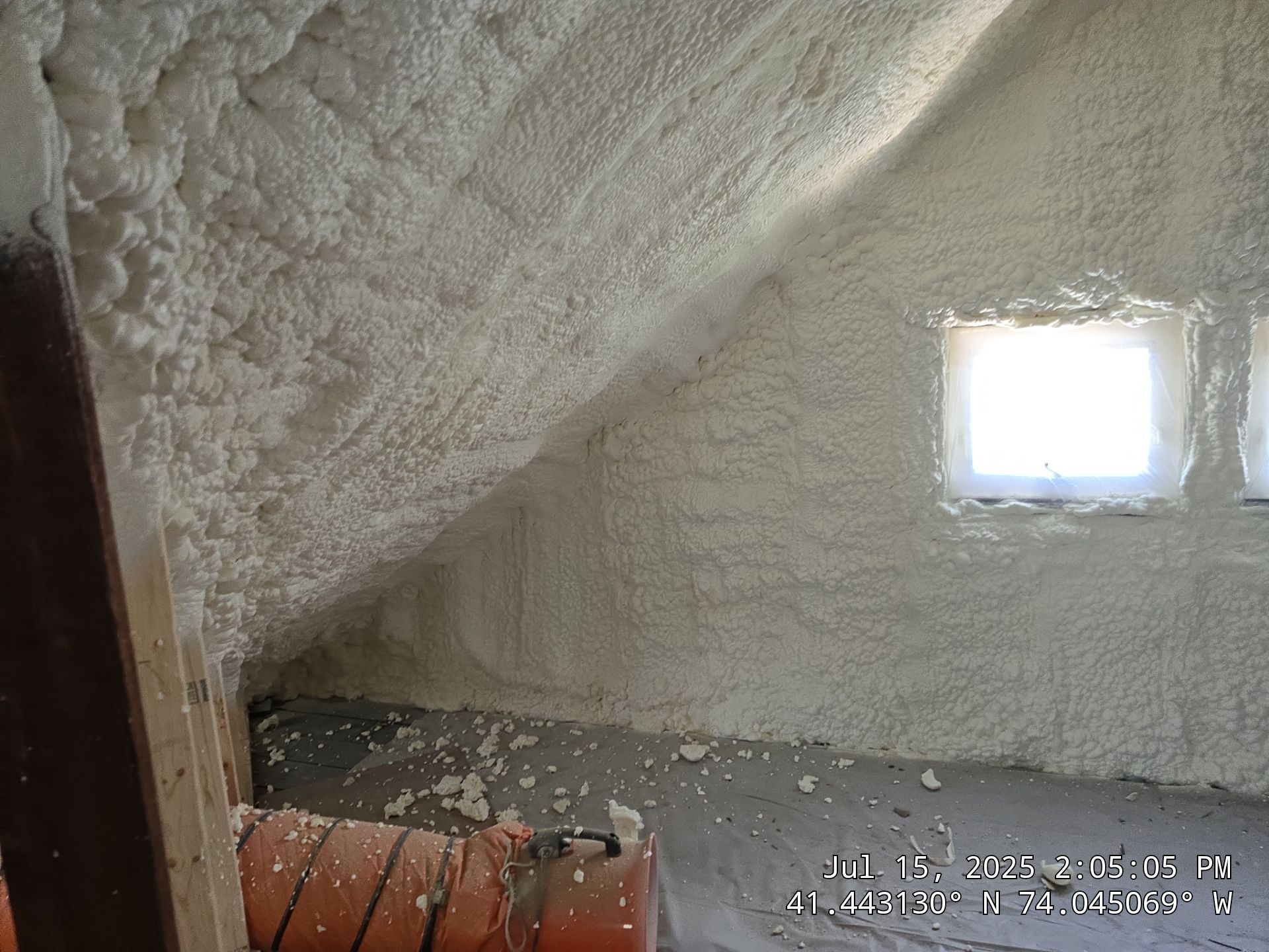 Attic Insulation using open cell spray foam by NYS Foam & Energy