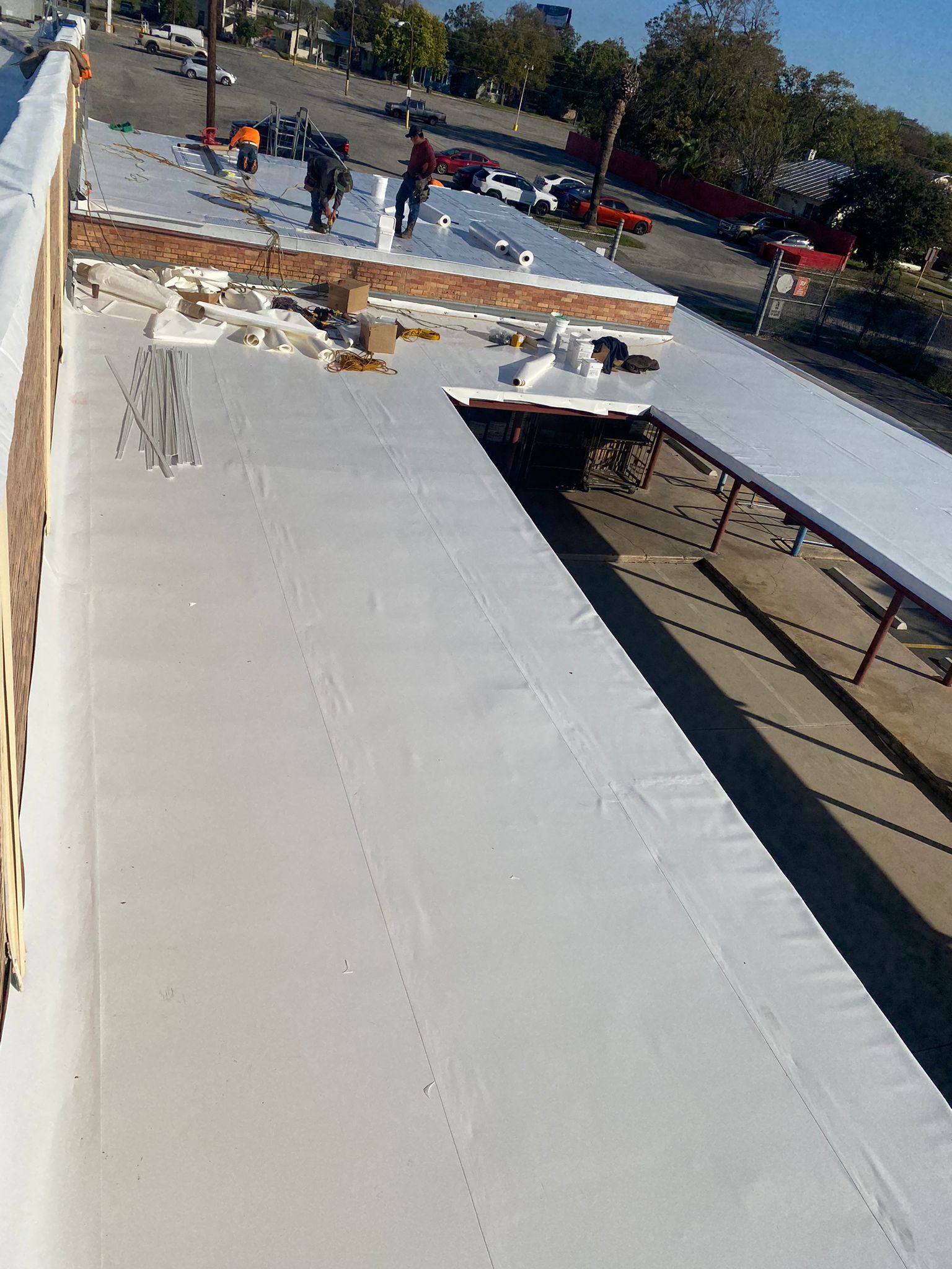 San Antonio Post Office Recover with a 20 year NDL warranty by Grell Roofing, LLC