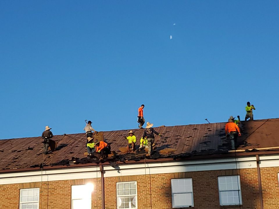 Roof replacement in Church by hail and wind damage by Just Brilliant Restoration JBR