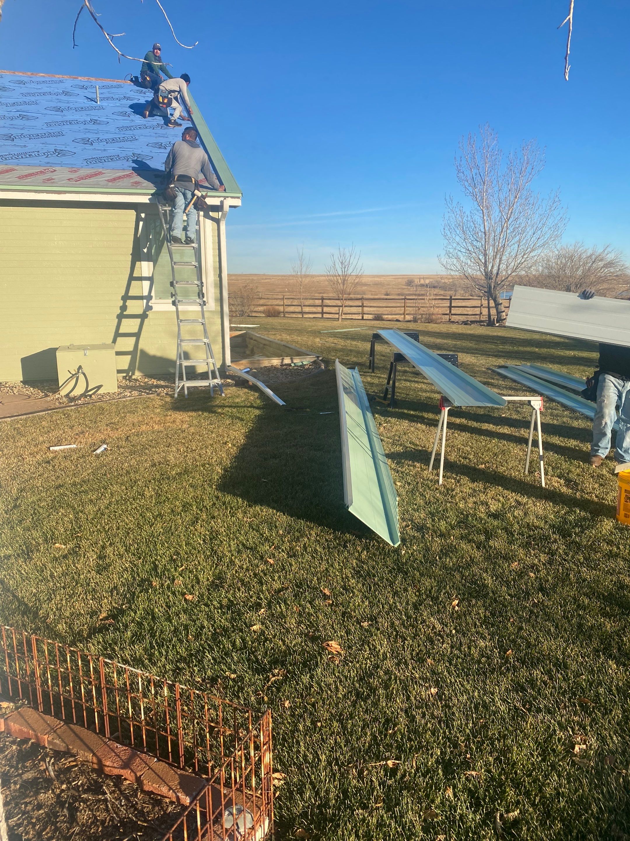 Staning Seam Metal using 1.75" Snap Lock Standing Seam Class 4 Impact Resistant by Black Belt Roofing
