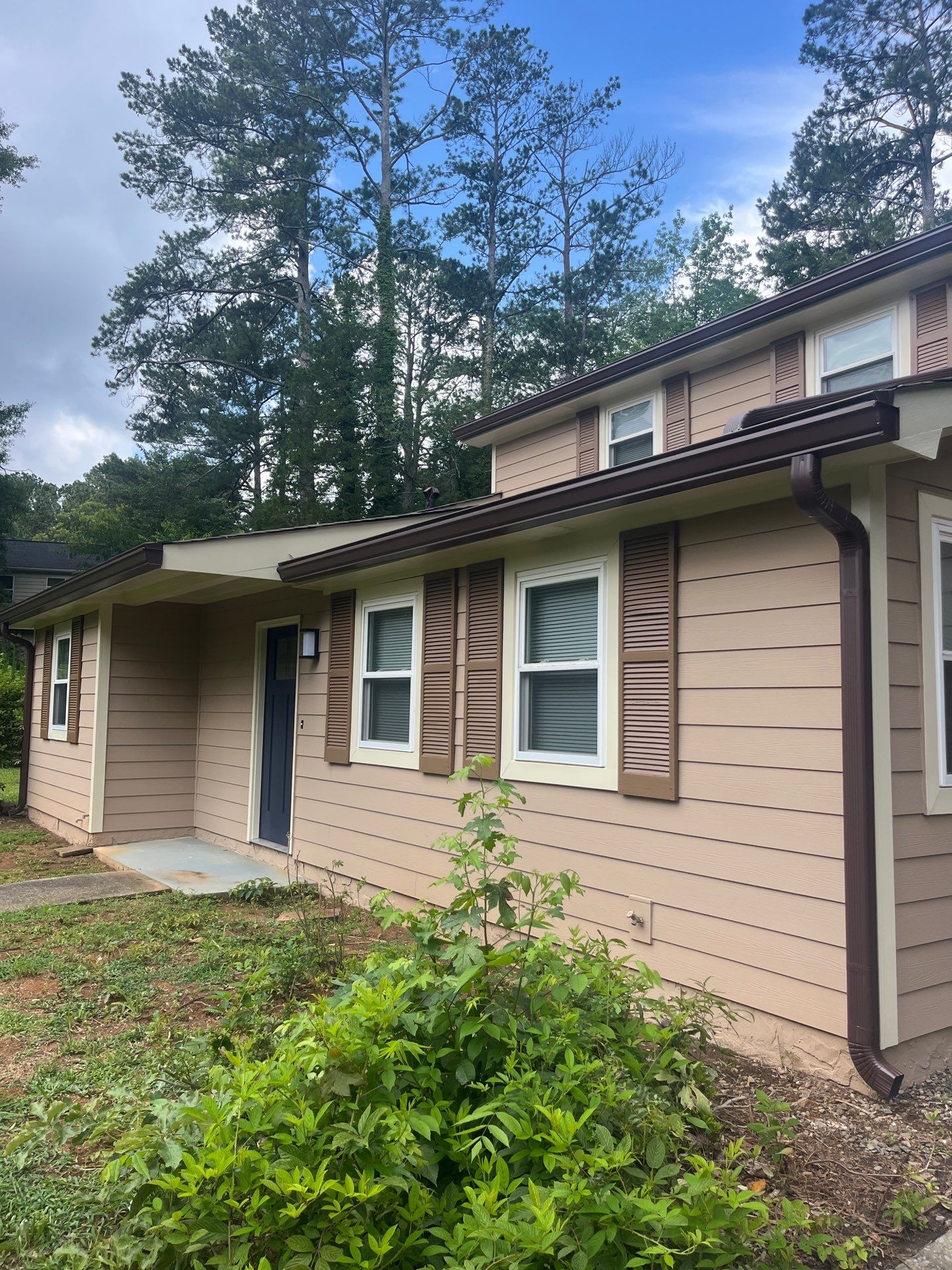 Marietta, GA Siding, Rotten Wood, Front Door, and Gutter Replacement with Exterior Painting by Nelson Exteriors