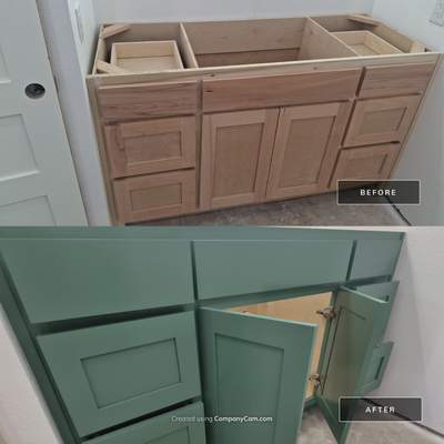 Sage Green Cabinet Transformation in Brownsboro, TX!