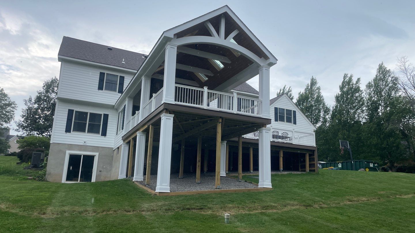 New Deck with A-Frame Style Roof by deck guardian