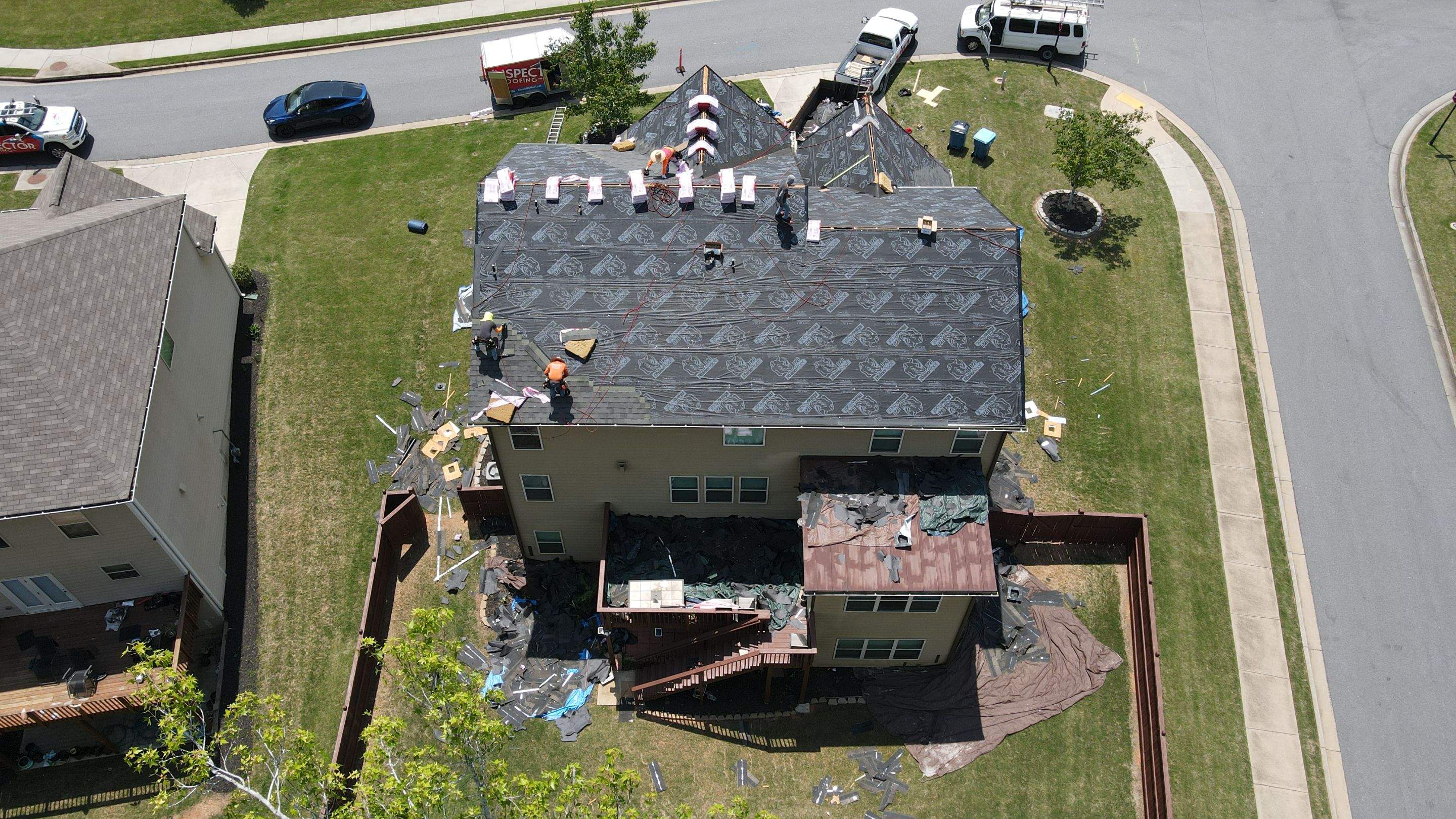 Residential Roofing Installation using Owens Corning TruDef Peppermill Gray by Inspector Roofing and Restoration