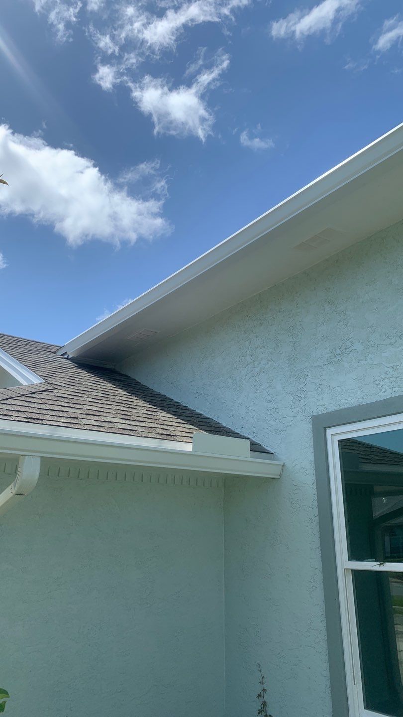 Seamless Gutter Installation using White K-Style Seamless Gutters by Gutter Professors