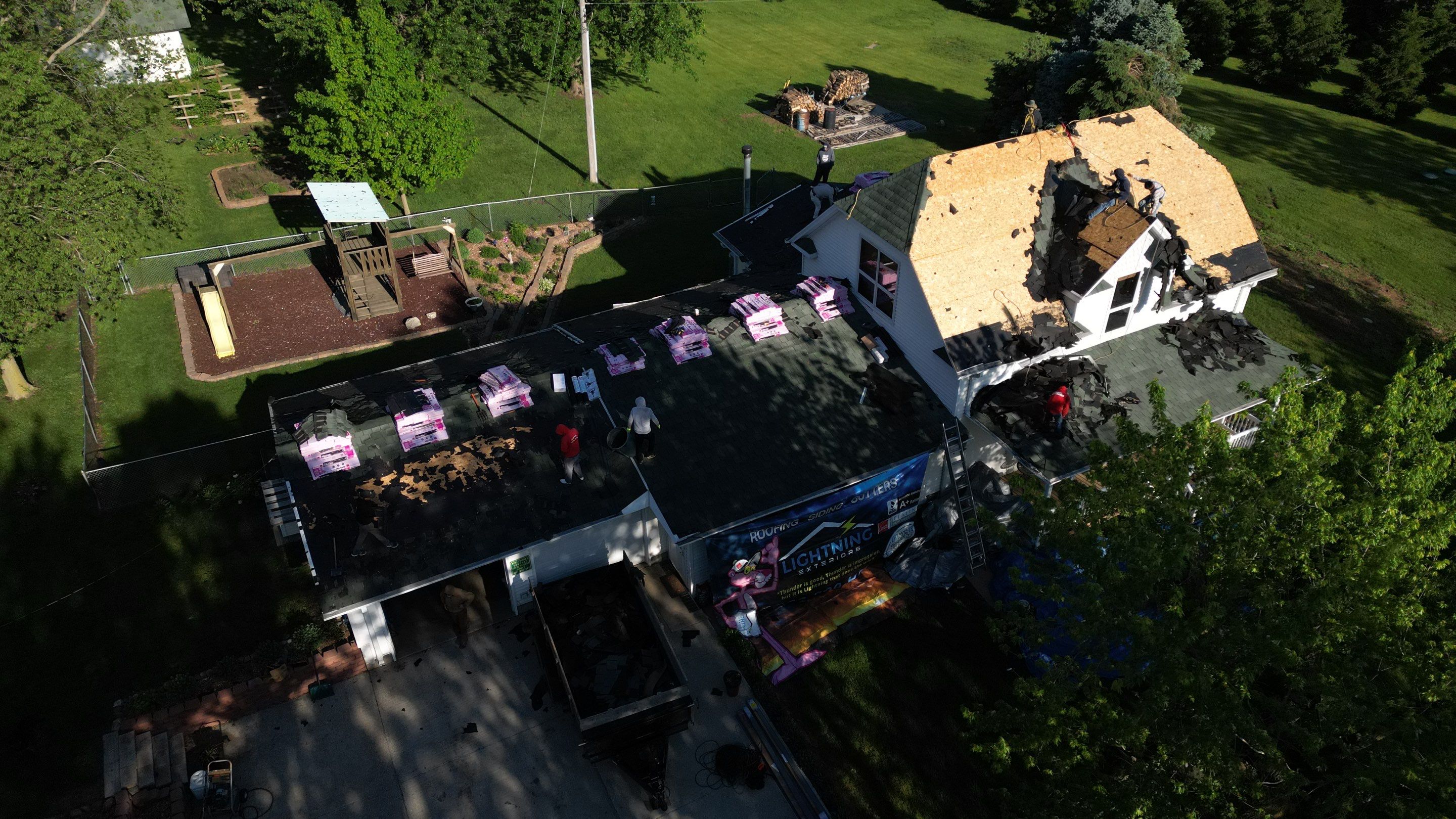 Residential Roofing Installation using Owens Corning Duration Driftwood by Lightning Exteriors
