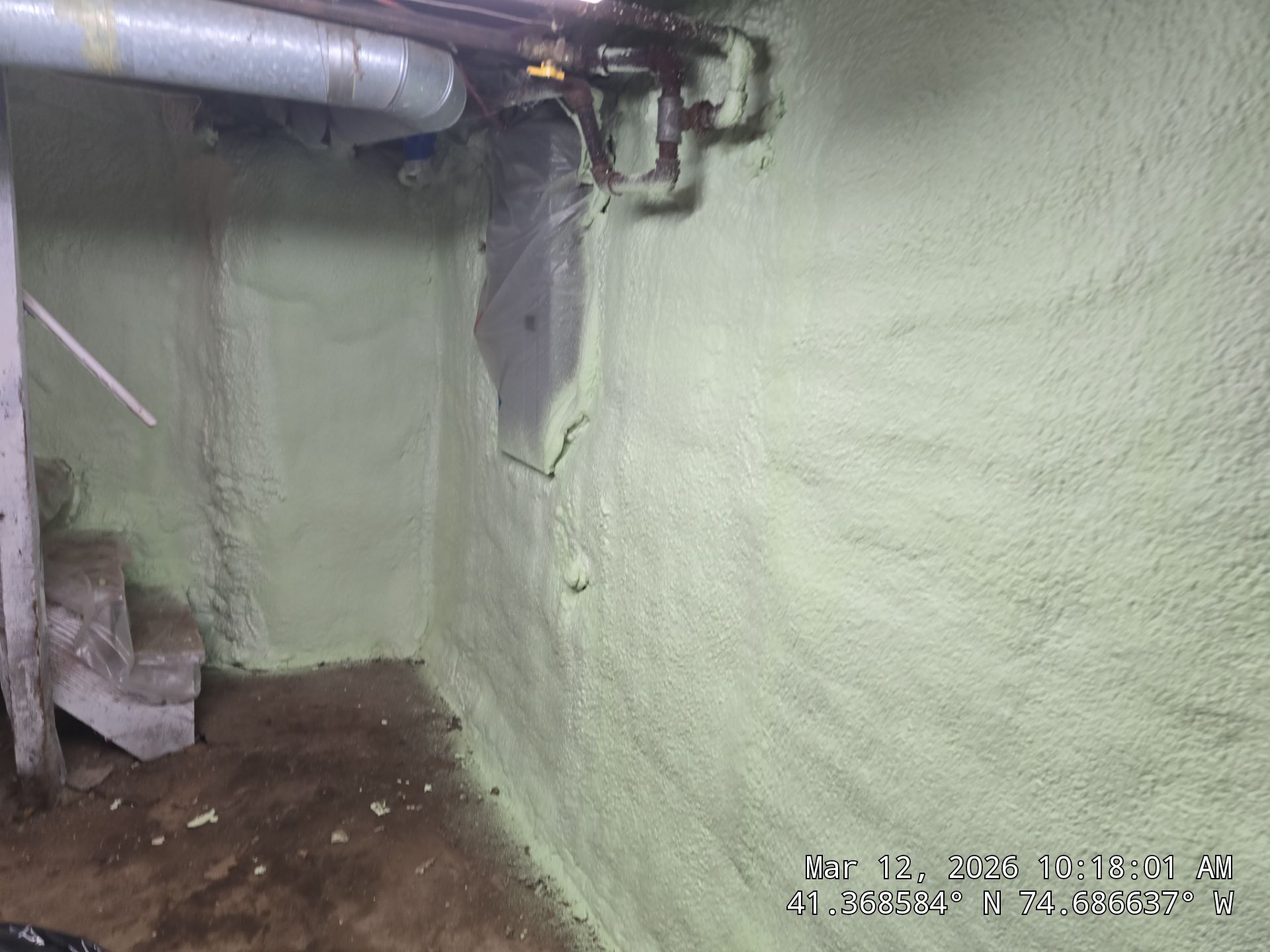 Basement Exterior Walls using Closed Cell Spray Foam by NYS Foam & Energy
