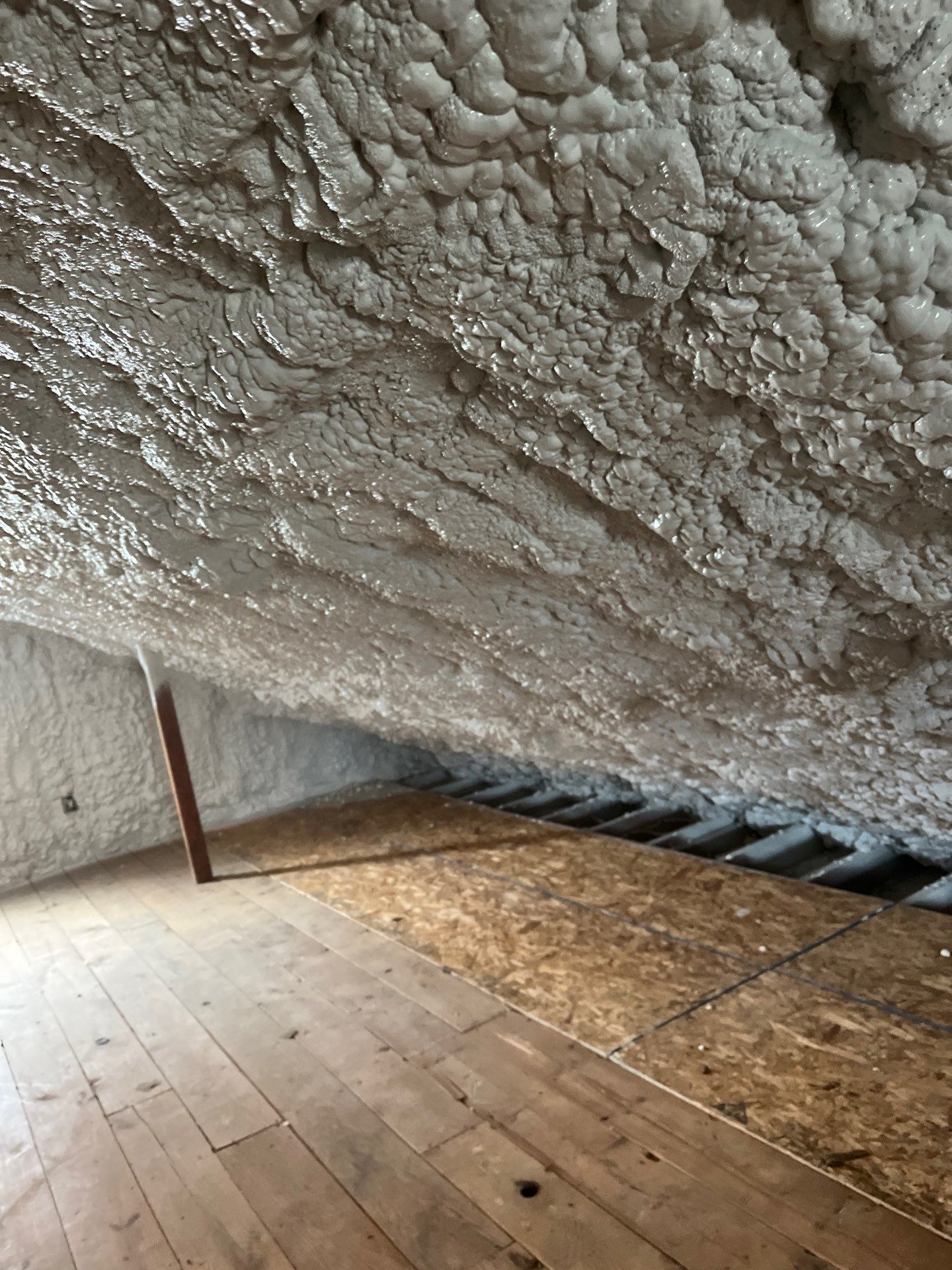 Attic Insulation using open cell spray foam by NYS Foam & Energy