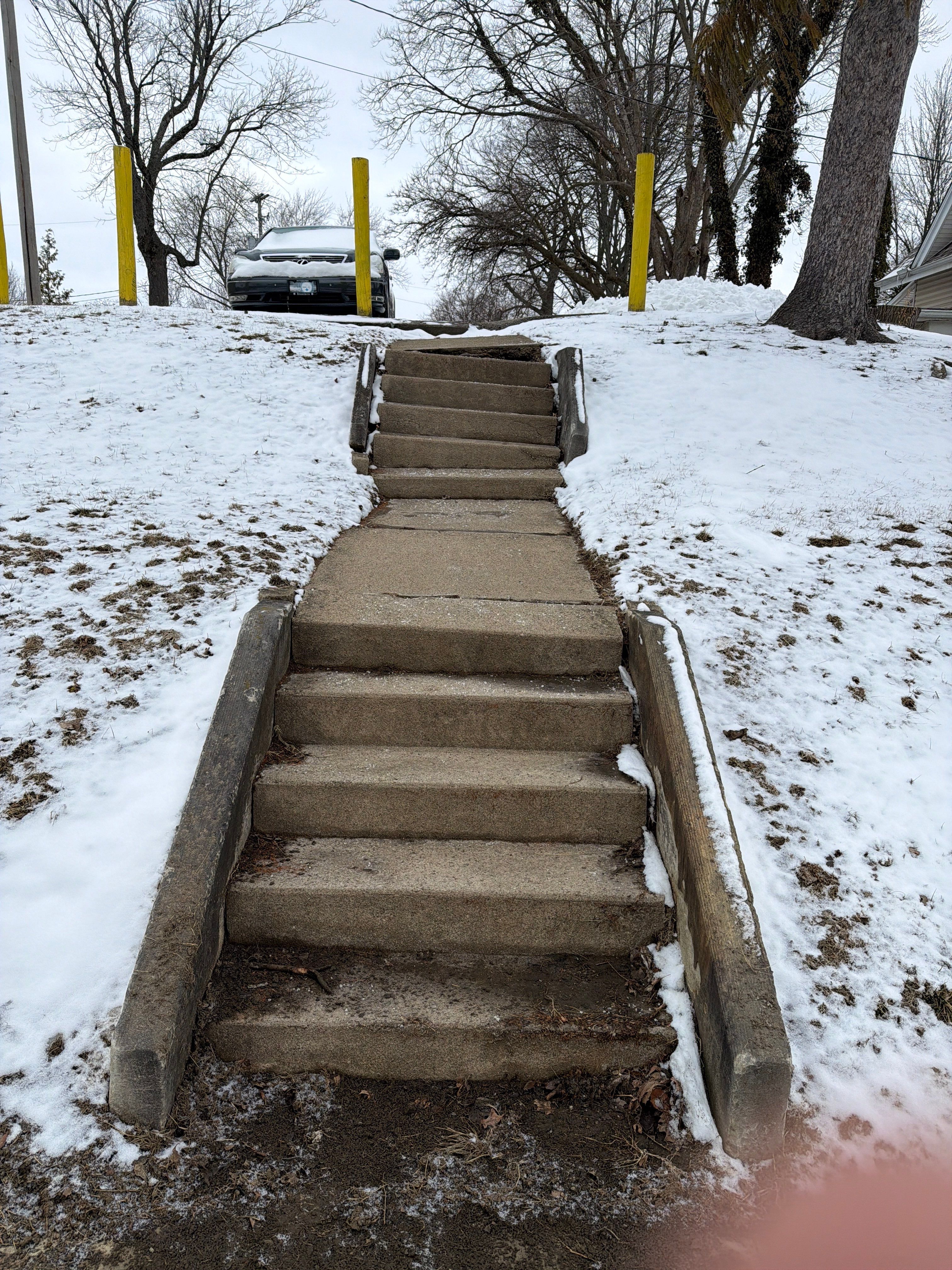 Concrete Staircase and Metal Handrail Installation in Sunbury by Concrete One Construction