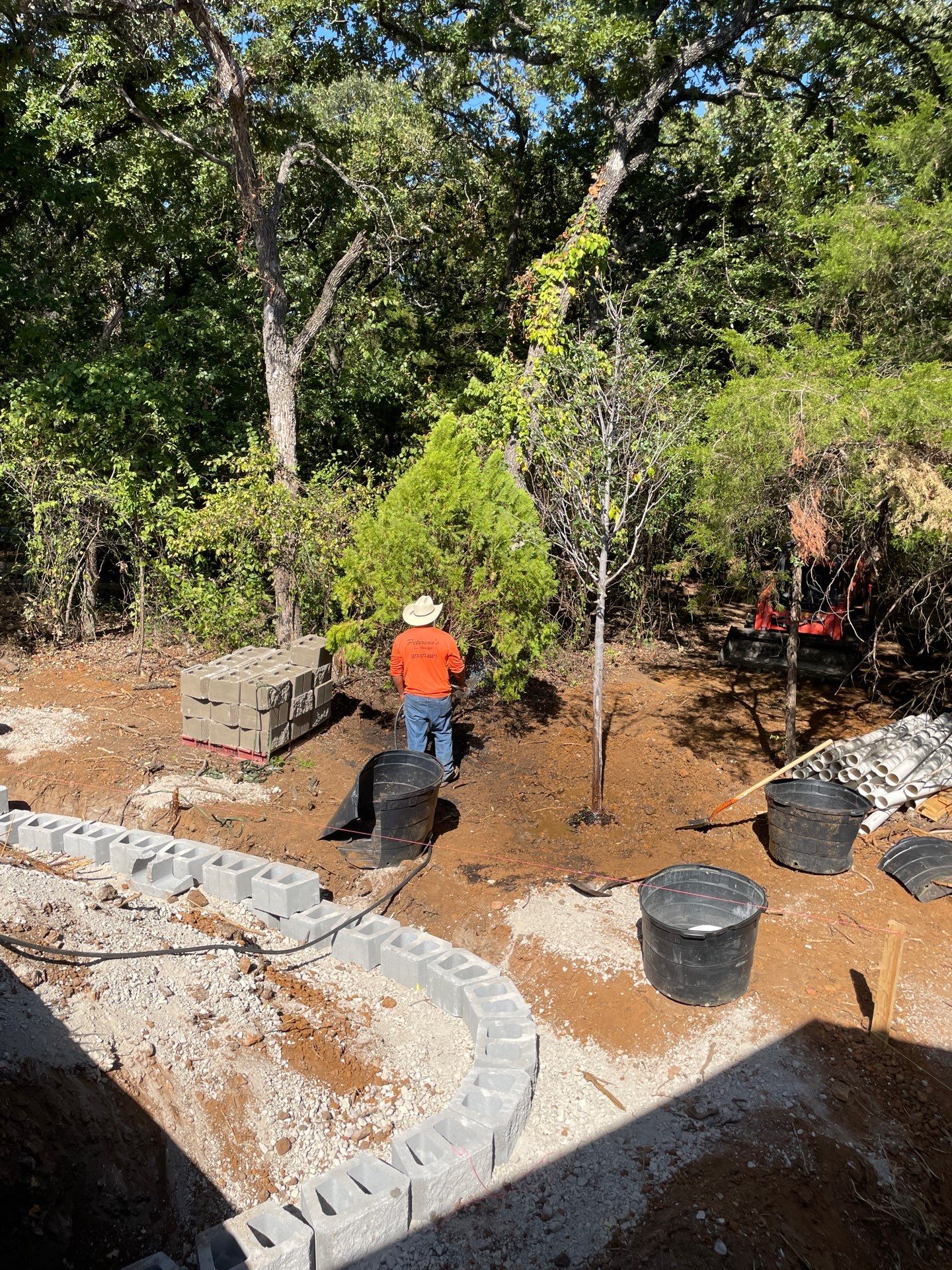 In Progress Retaining Wall Project by Peterson’s