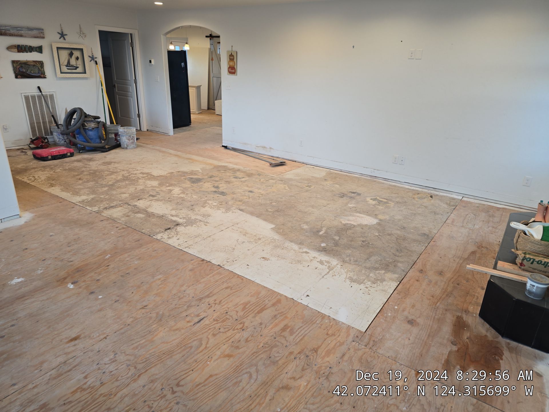 Structural Subfloor Repair and LVP Flooring Installation in Brookings by KMD Surfaces INC.