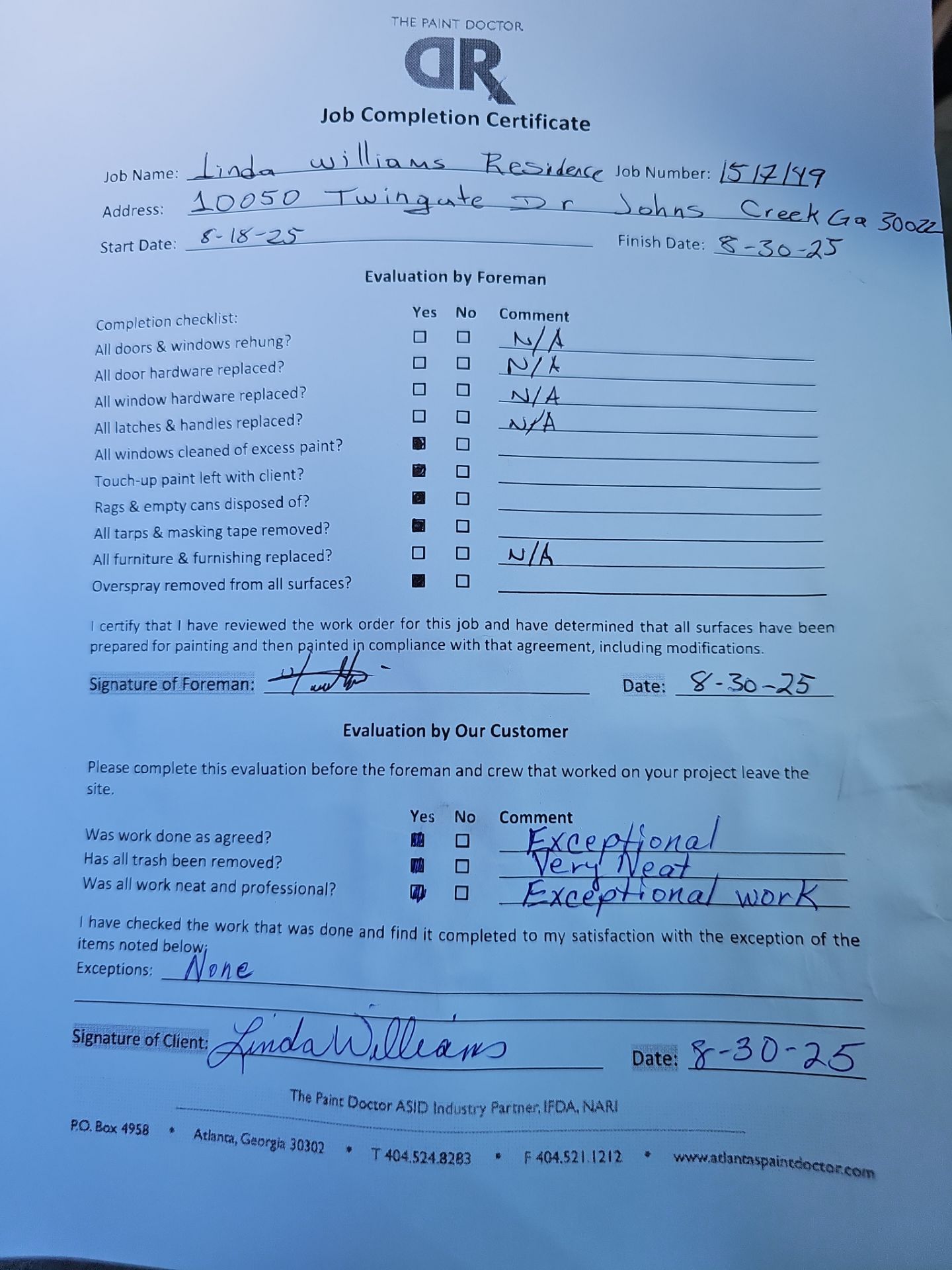 Exterior Transformation in Jonhs Creek by Atlanta's Paint Doctor