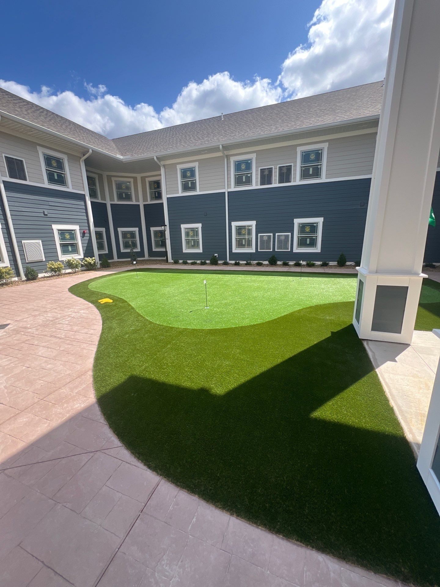Senior Living Synthetic Golf Green Installation at Saybrook Inn by Southwest Greens Midwest