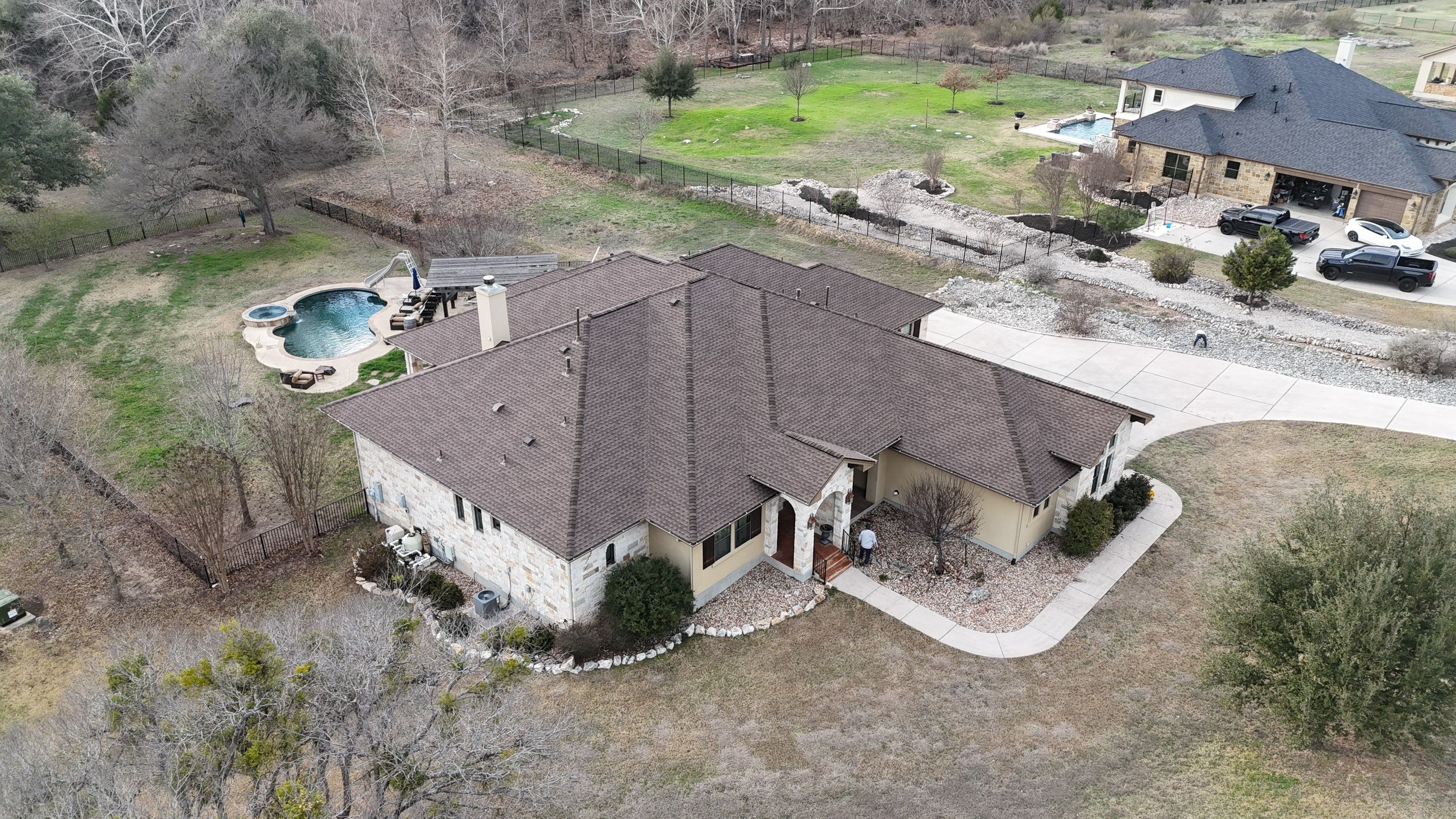 Residential Roof Replacement using GAF - HDZ - Barkwood by Action Exteriors Austin