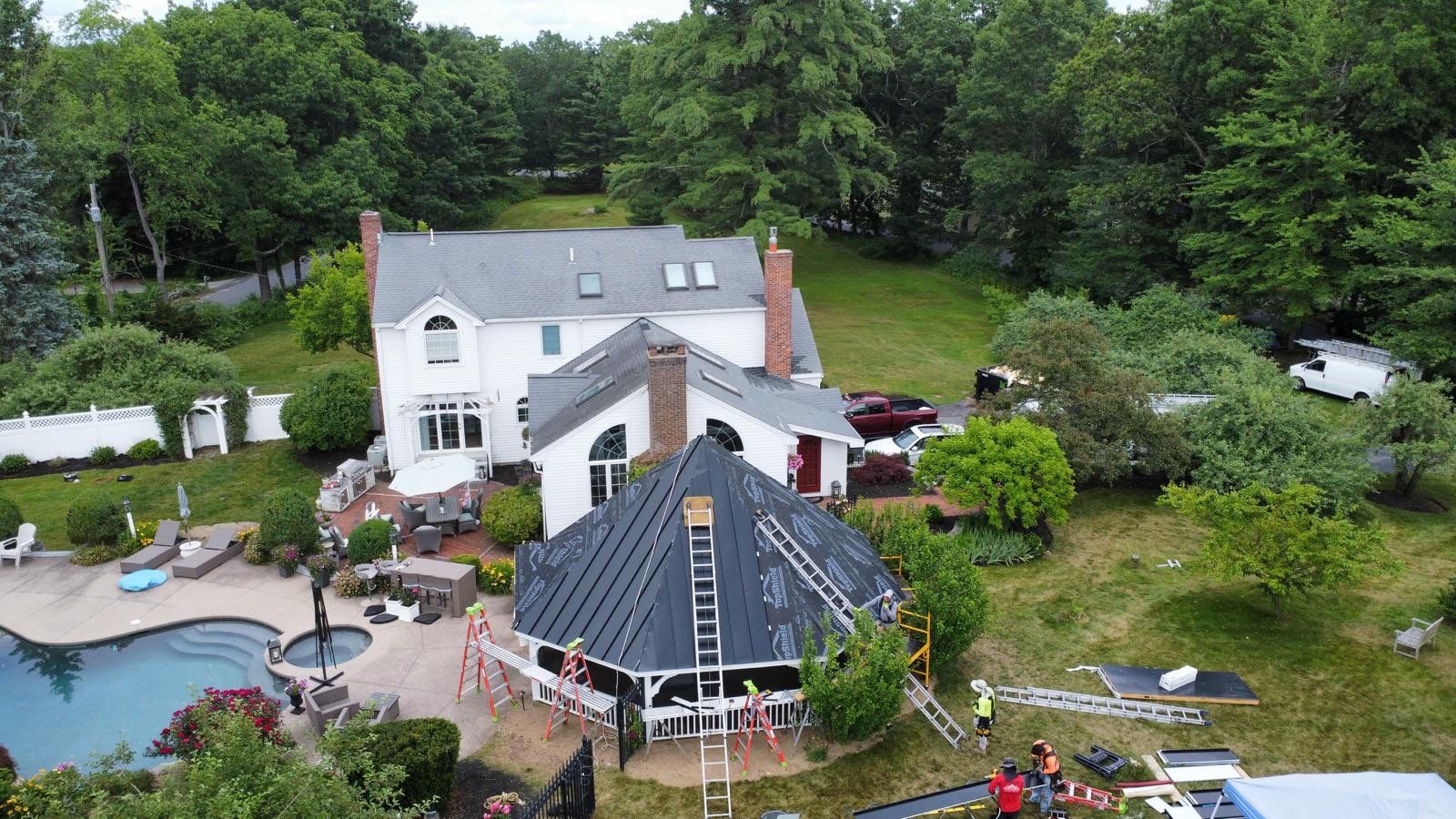 Standing Seam Black Metal Roof- Gazebo by Loyalty Exterior Solutions 