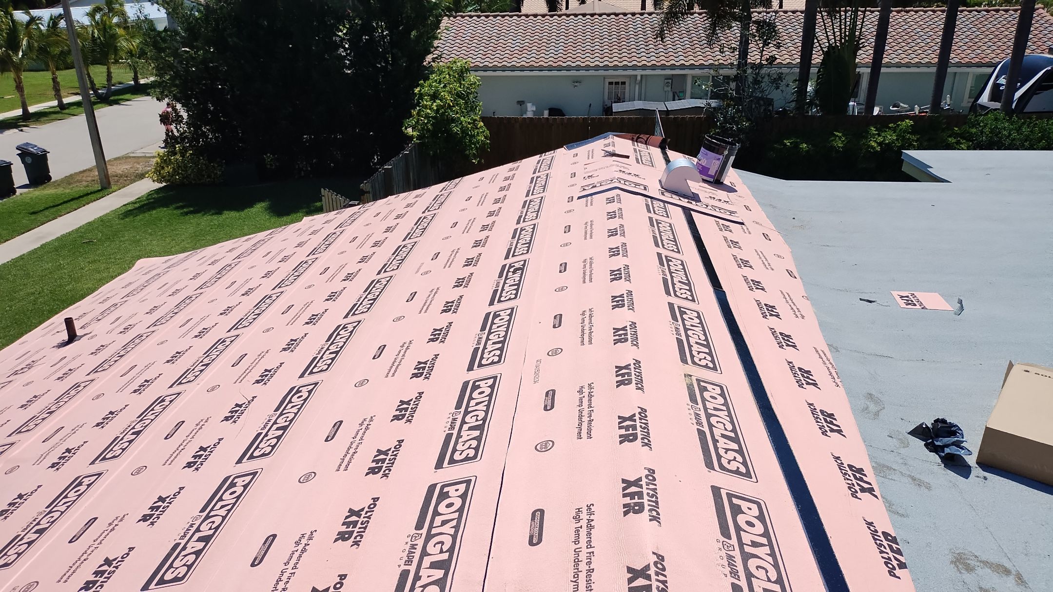 Residential Roofing Installation using 1" Nail strip metal roof by BLUES BROTHERS ROOFING