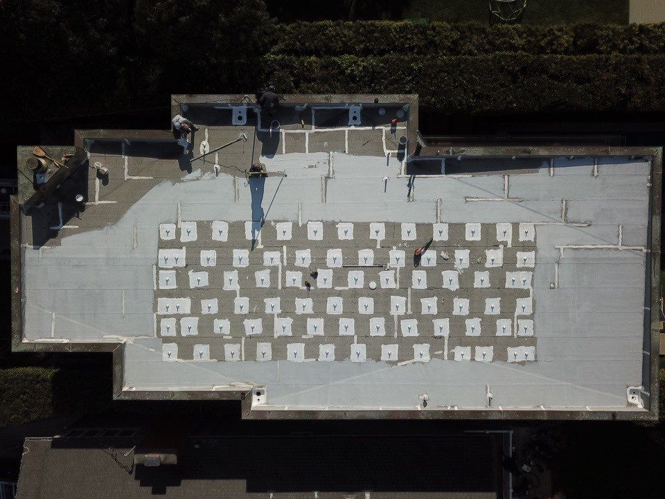 Residential Roofing Installation using ASC Silicone Membrane by Hull Brothers Roofing